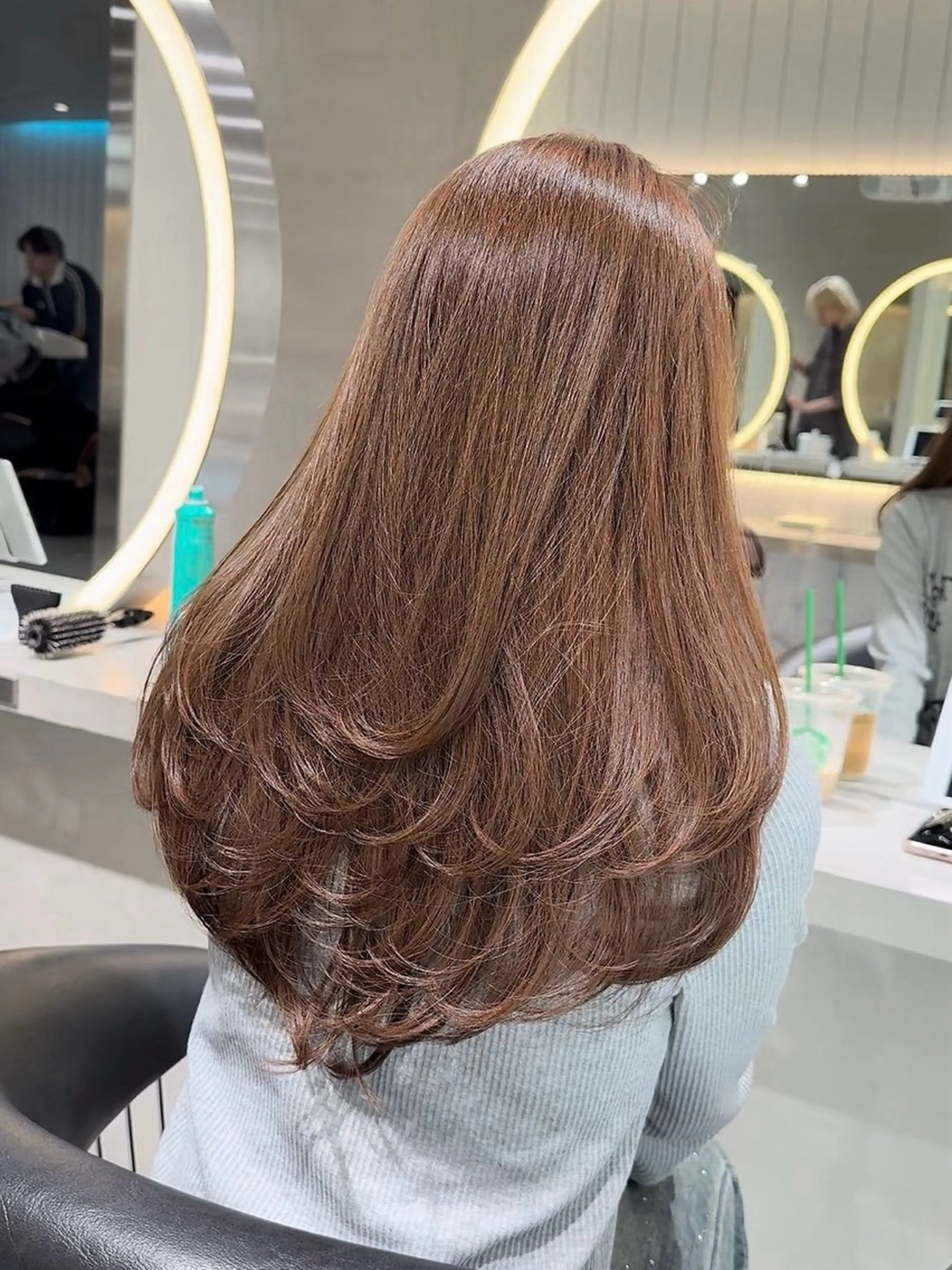 ロング カラー ヘアカラー トリートメント Lond mare レイヤーカット/韓国のヘアスタイル