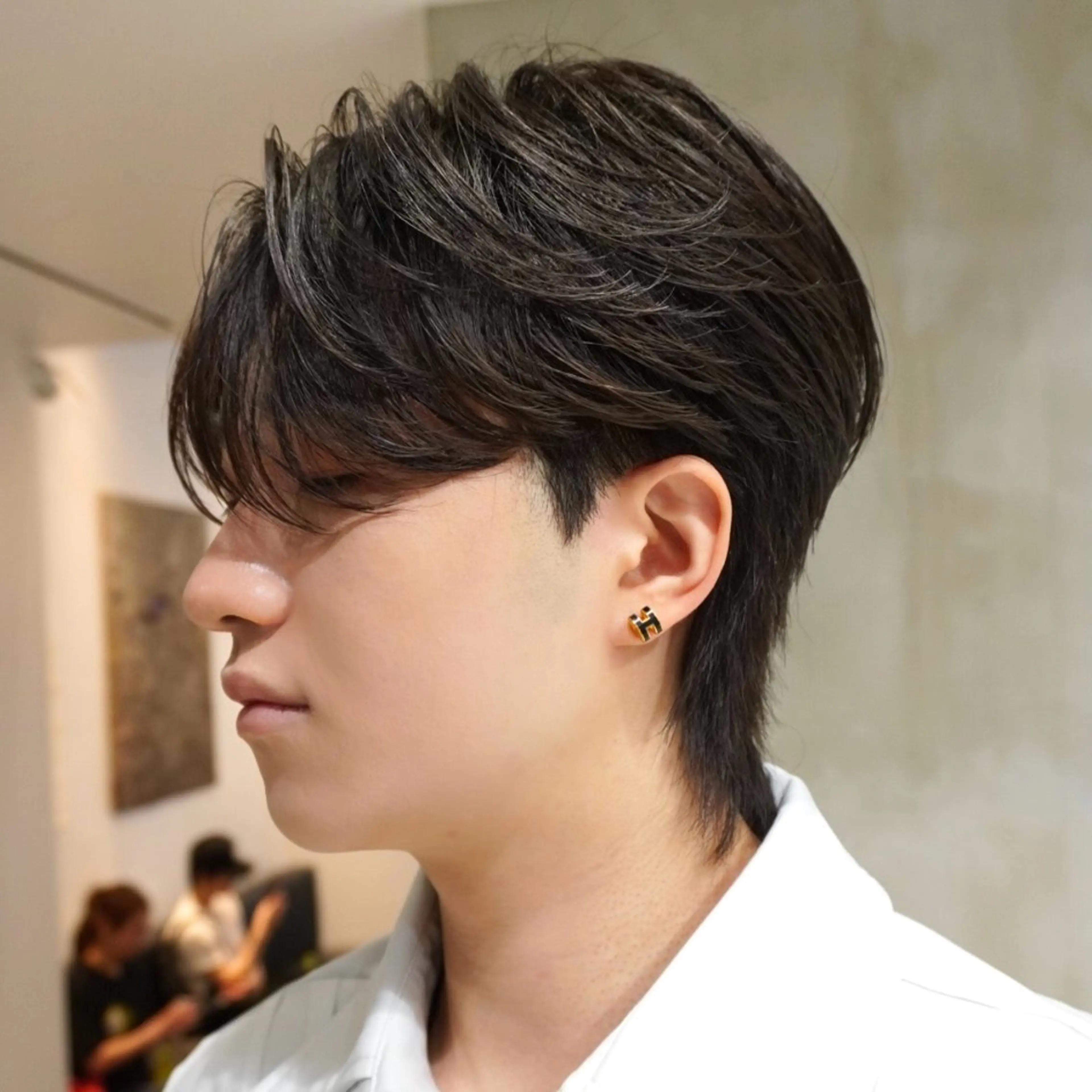 ミディアム パーマ メンズ カット パーマ 岡田大志🇰🇷 中/韓メンズヘアのヘアスタイル