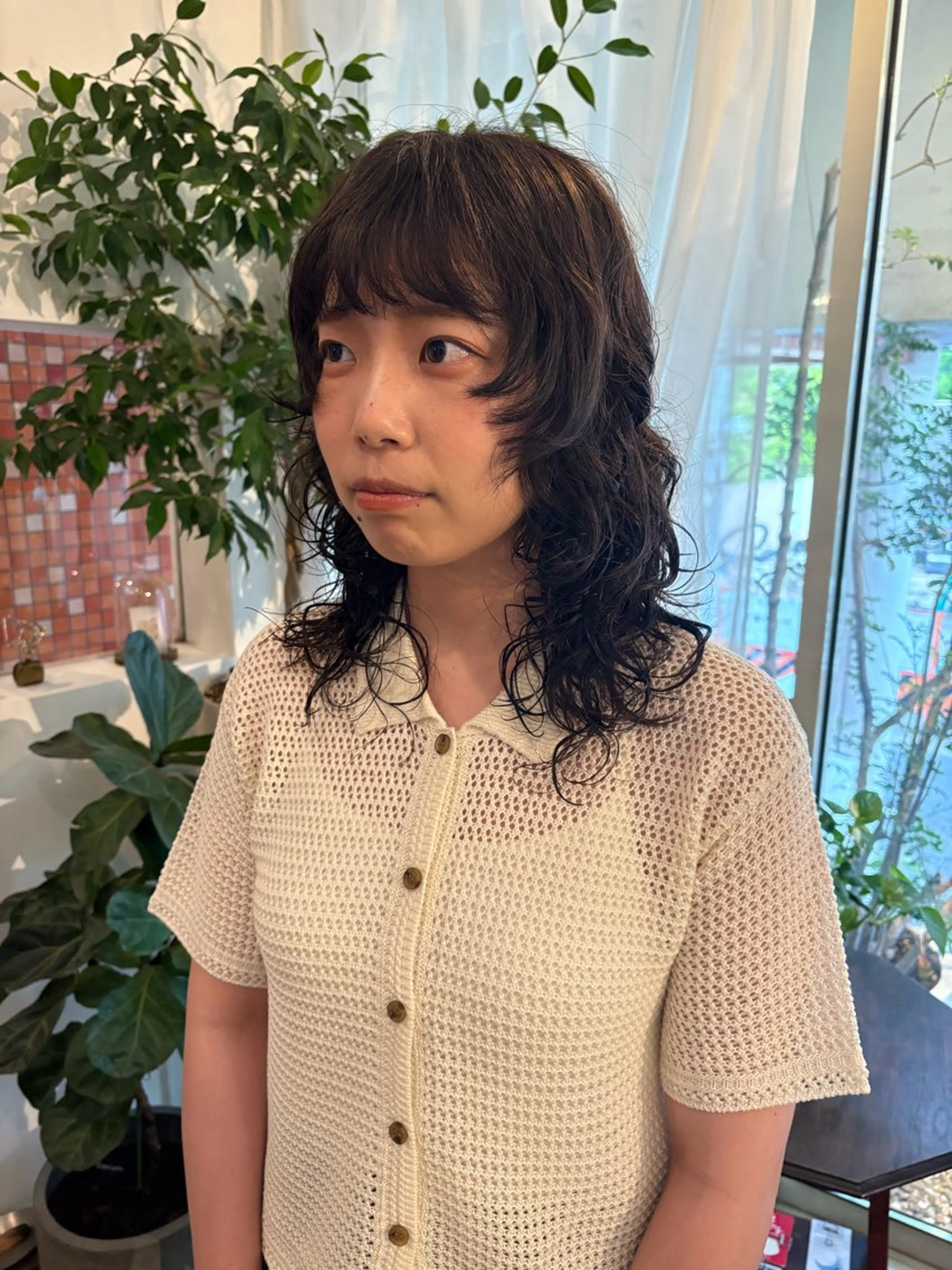 セミロング パーマ 谷澤 朋佳のヘアスタイル