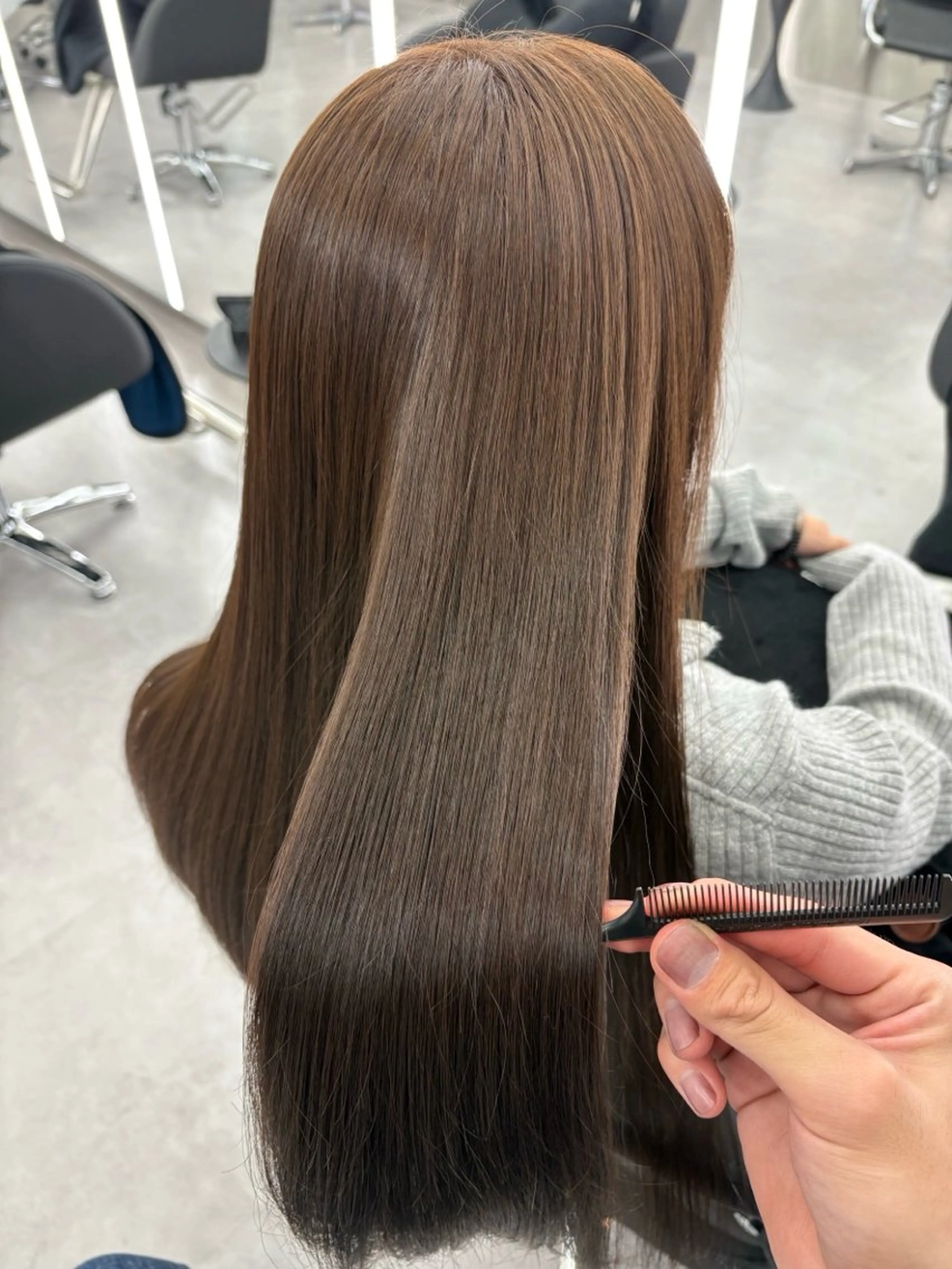 ロング 縮毛矯正 心斎橋／艶カラー /髪質改善/恋のヘアスタイル