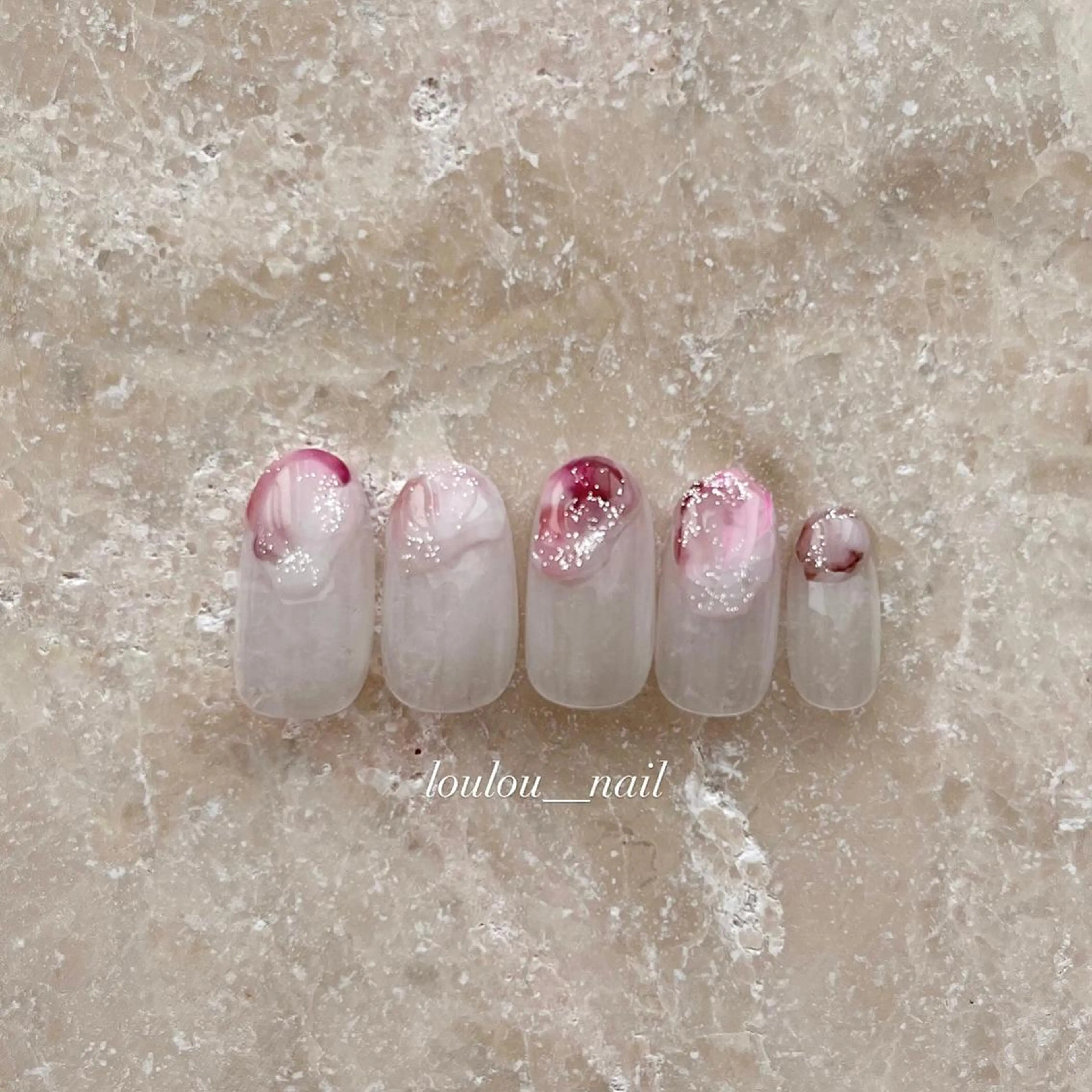 ネイル ピンク loulou   _nail所属・葛西 知佳のネイルデザイン