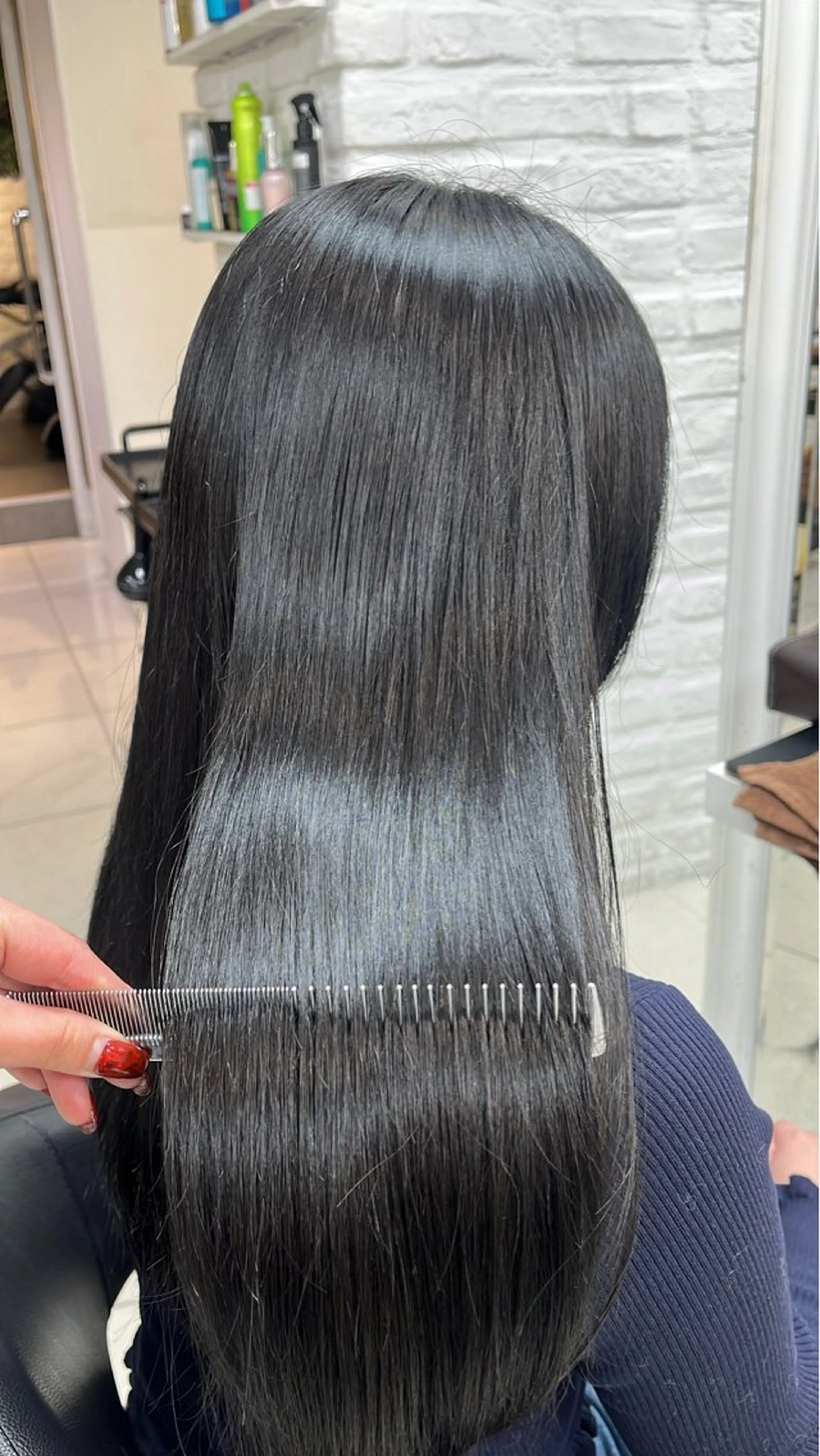 ロング カラー 黒髪 ブルーカラー ブルーブラック カット ヘアカラー トリートメント ヘッドスパ 【カラー支持率No. 1】リノ🪐のヘアスタイル