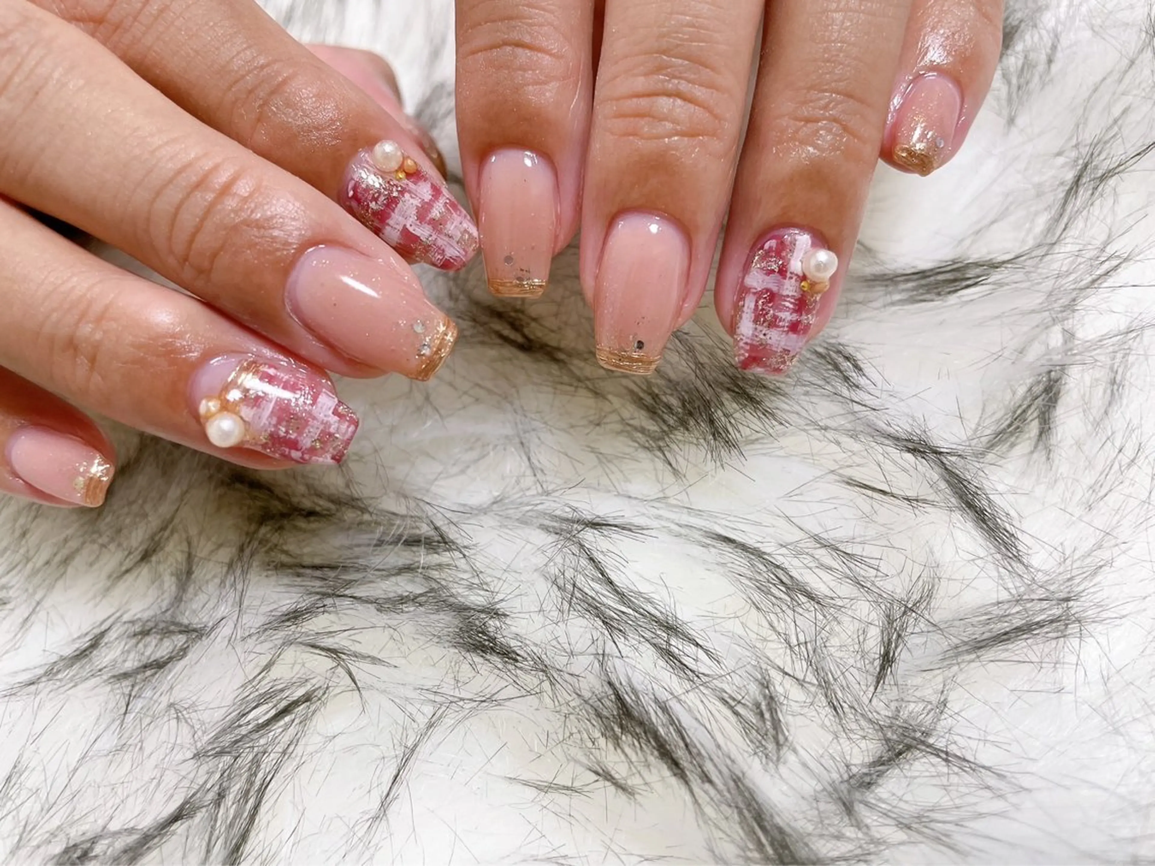 ネイル ジェルネイル 韓国ネイル メンズネイル パラジェル ピンク kiki nail たまプラーザのネイルデザイン