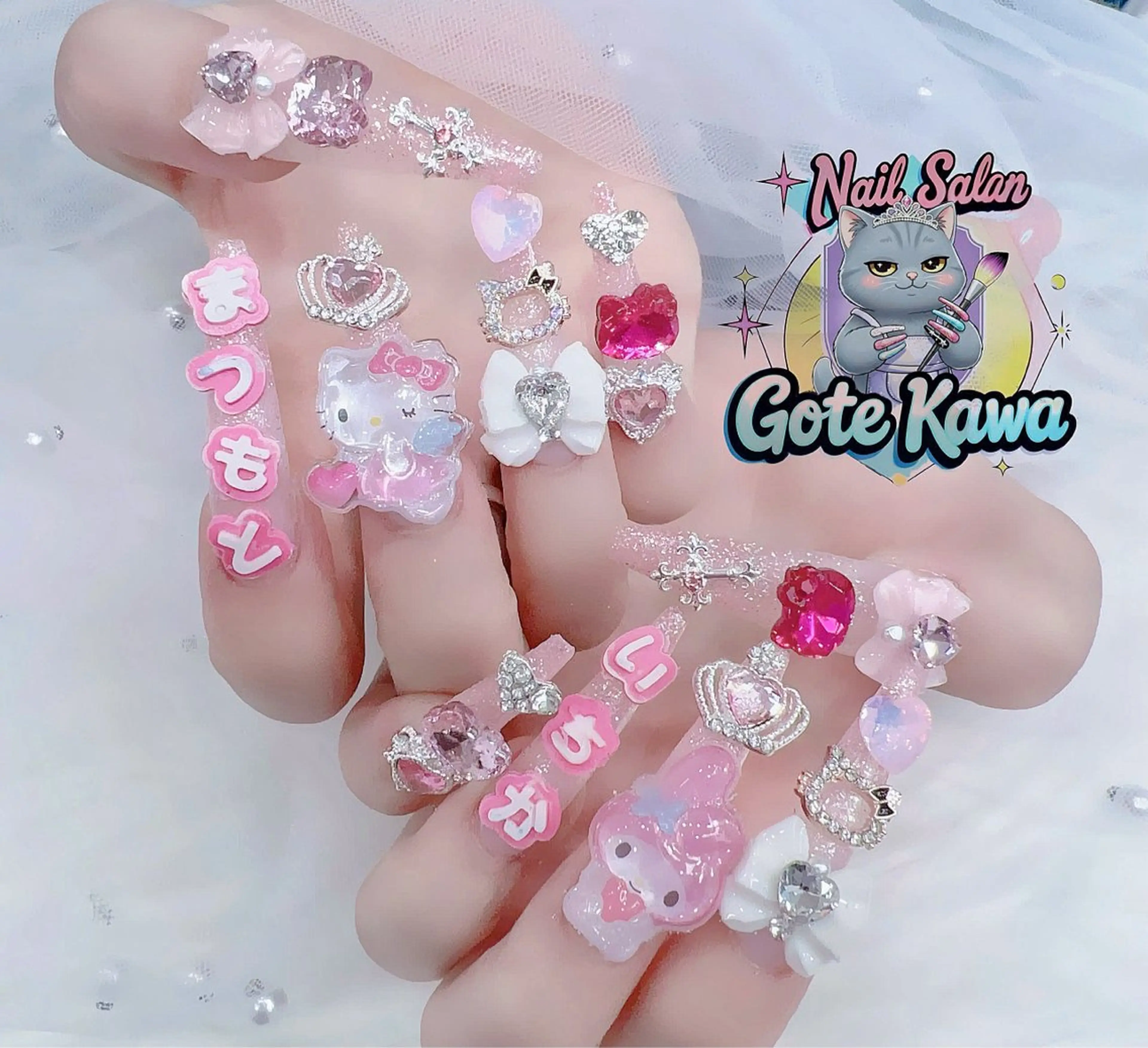 ネイル アートネイル キラキラネイル スカルプネイル ハンドネイル ハンドケア Gote Kawa nail salonのネイルデザイン