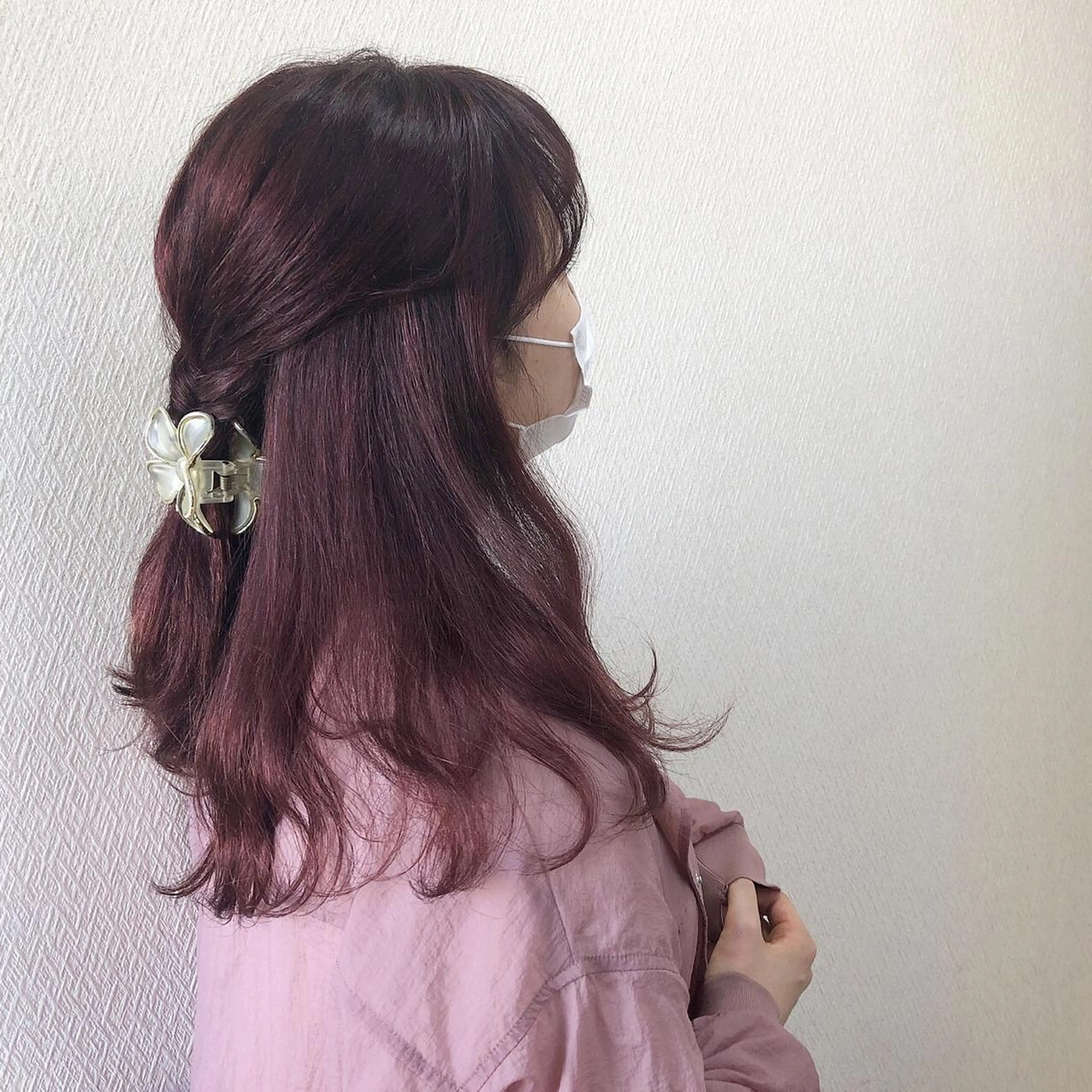 セミロング カラー ブリーチ ハイライトカラー ピンクカラー ハイライト カット ヘアカラー 水野 雪 /パーマ/暖色カラーのヘアスタイル