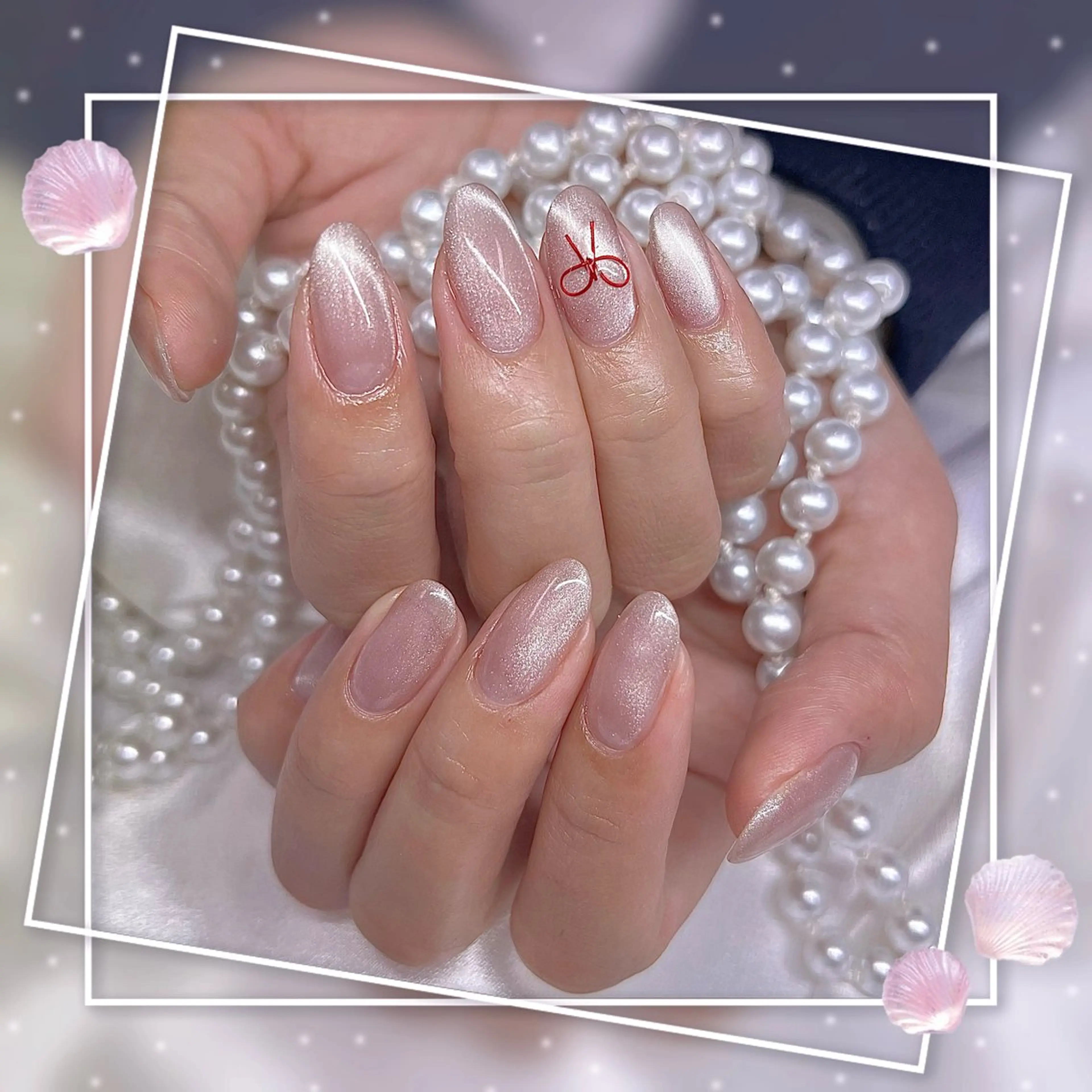 ネイル グラデーション キラキラネイル 韓国ネイル マグネットネイル ピンク ハンドネイル ハンドケア Chill Nailsalonのネイルデザイン