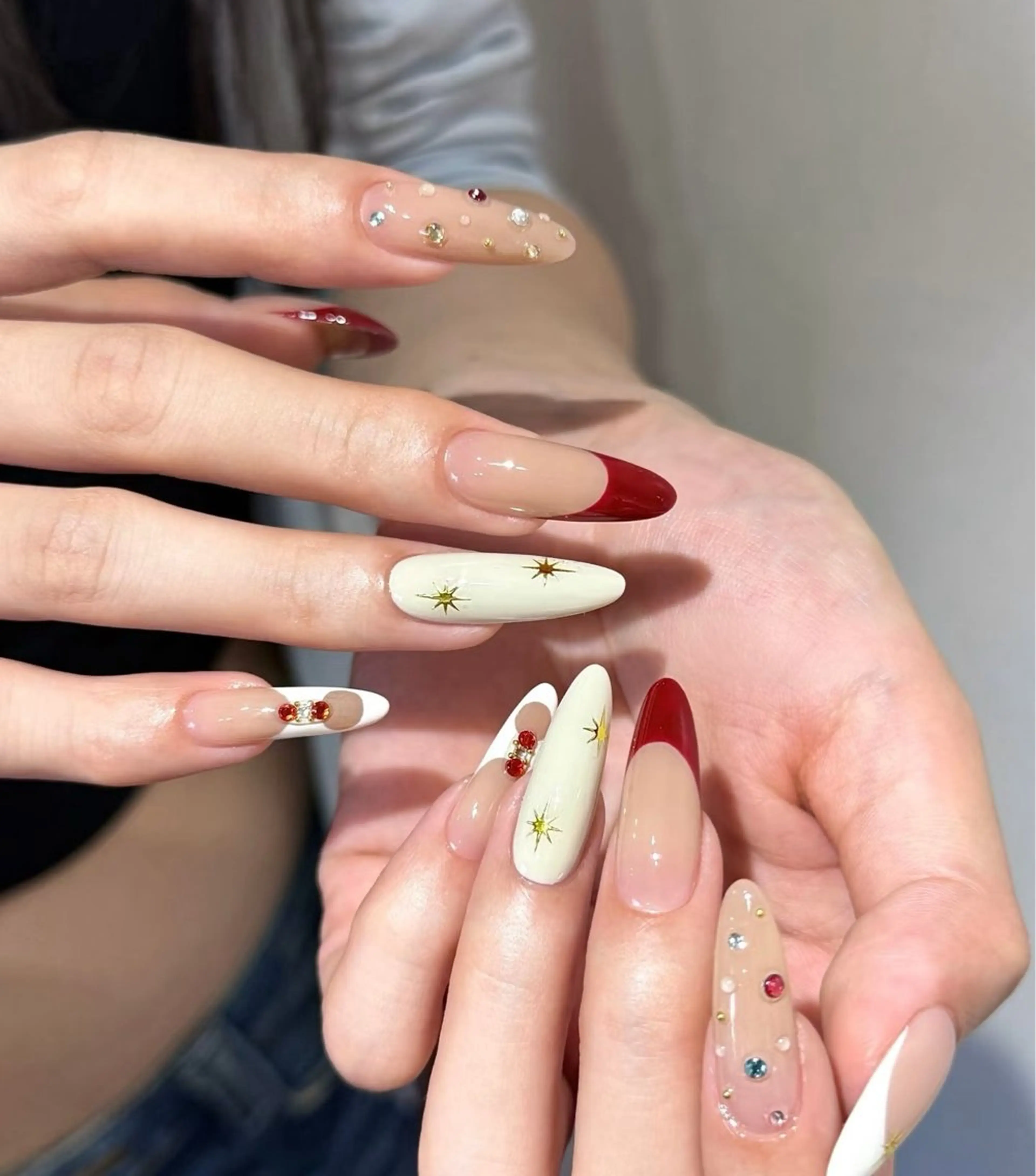 ネイル オーロラネイル フラワーネイル フットネイル フレンチネイル ジェルネイル ハンドネイル 長さだし専門 ありさのネイルデザイン