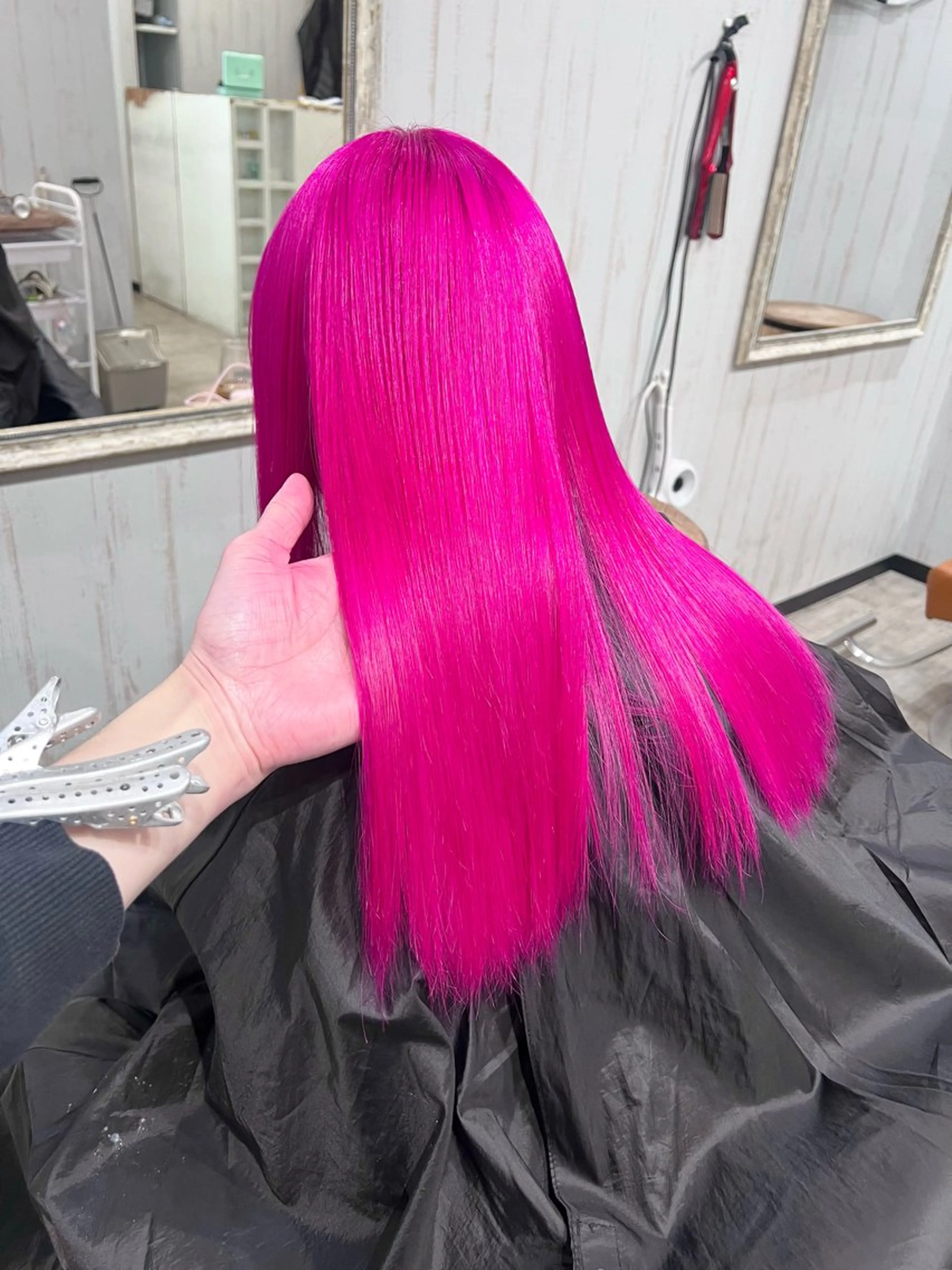 ロング カラー ブリーチ ピンクカラー トリートメント 艶髪/ハイトーン特化 店長/SHOHEIのヘアスタイル