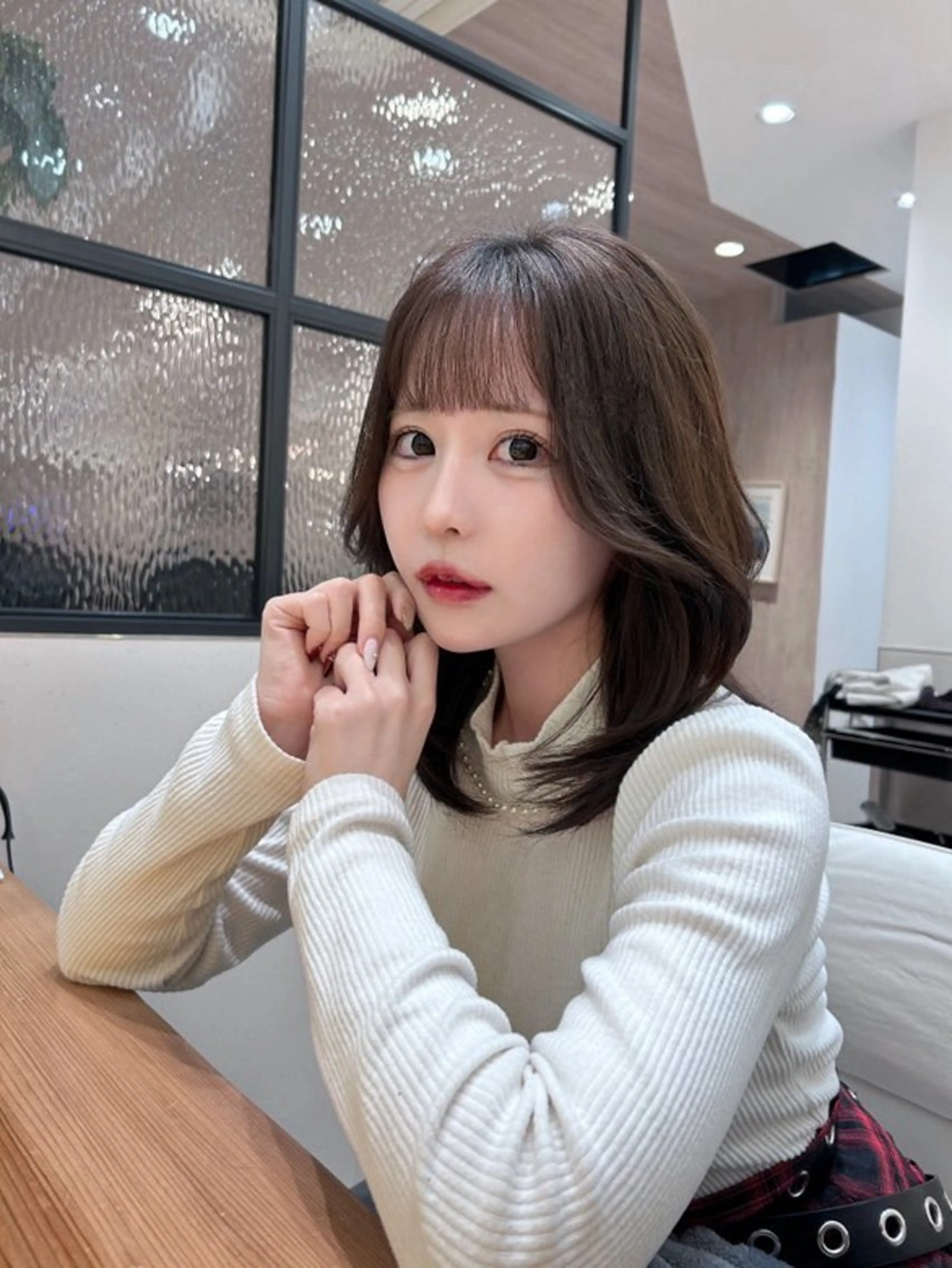 ミディアム くびれヘア 顔まわりレイヤー 顔周りカット 髪質改善 韓国風ヘア ボブ/レイヤーボブ/ 髪質改善/梶川 夏季のヘアスタイル