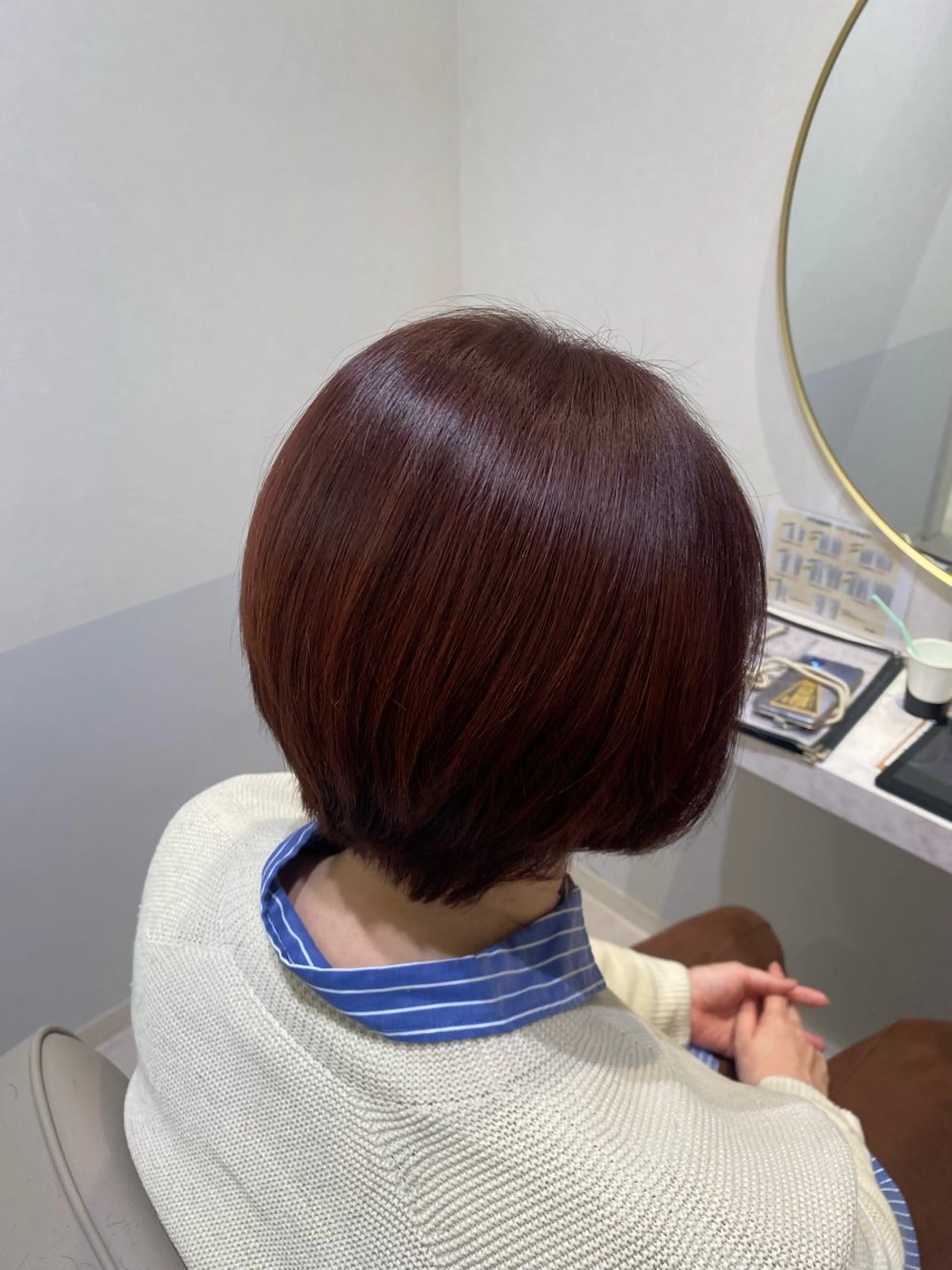 ショート カラー ブラウンカラー ピンクカラー ピンクブラウン くびれヘア ショートヘア 韓国ヘア・カラー 🩵SHIZUKUのヘアスタイル