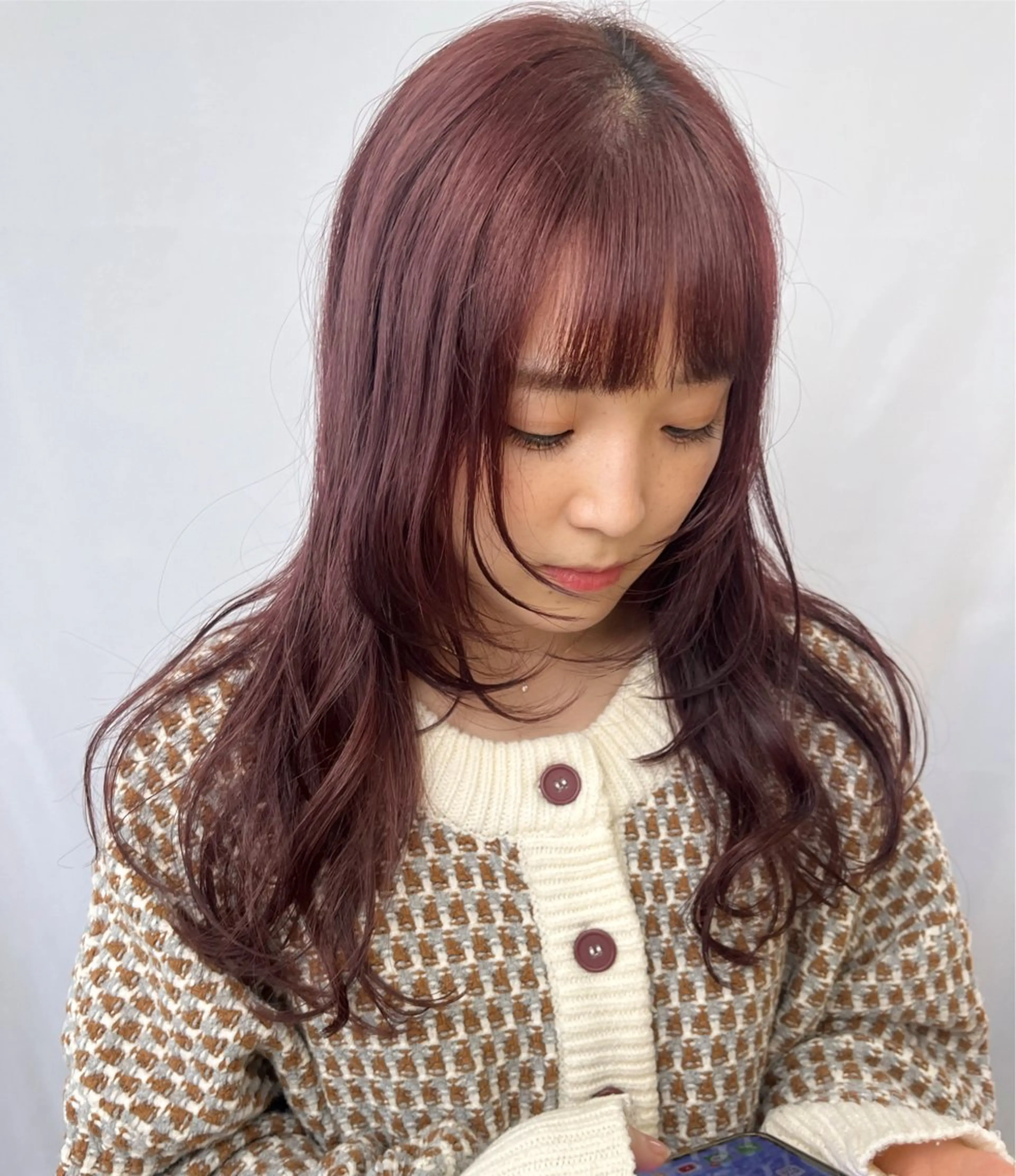 セミロング カット ヘアカラー トリートメント 富永 美玖のヘアスタイル