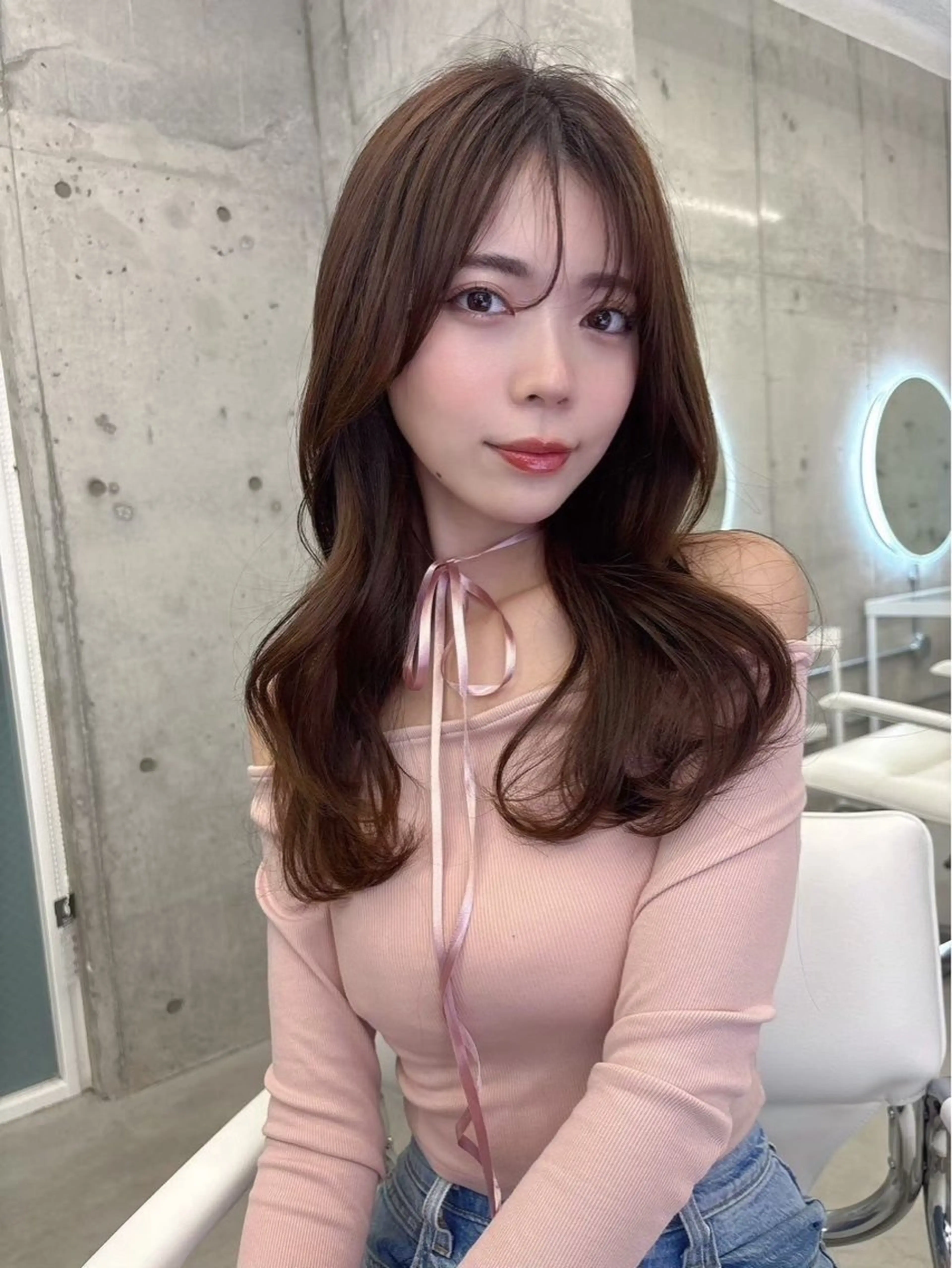 カラー minori🤎 ナチュラル韓国ヘアのヘアスタイル