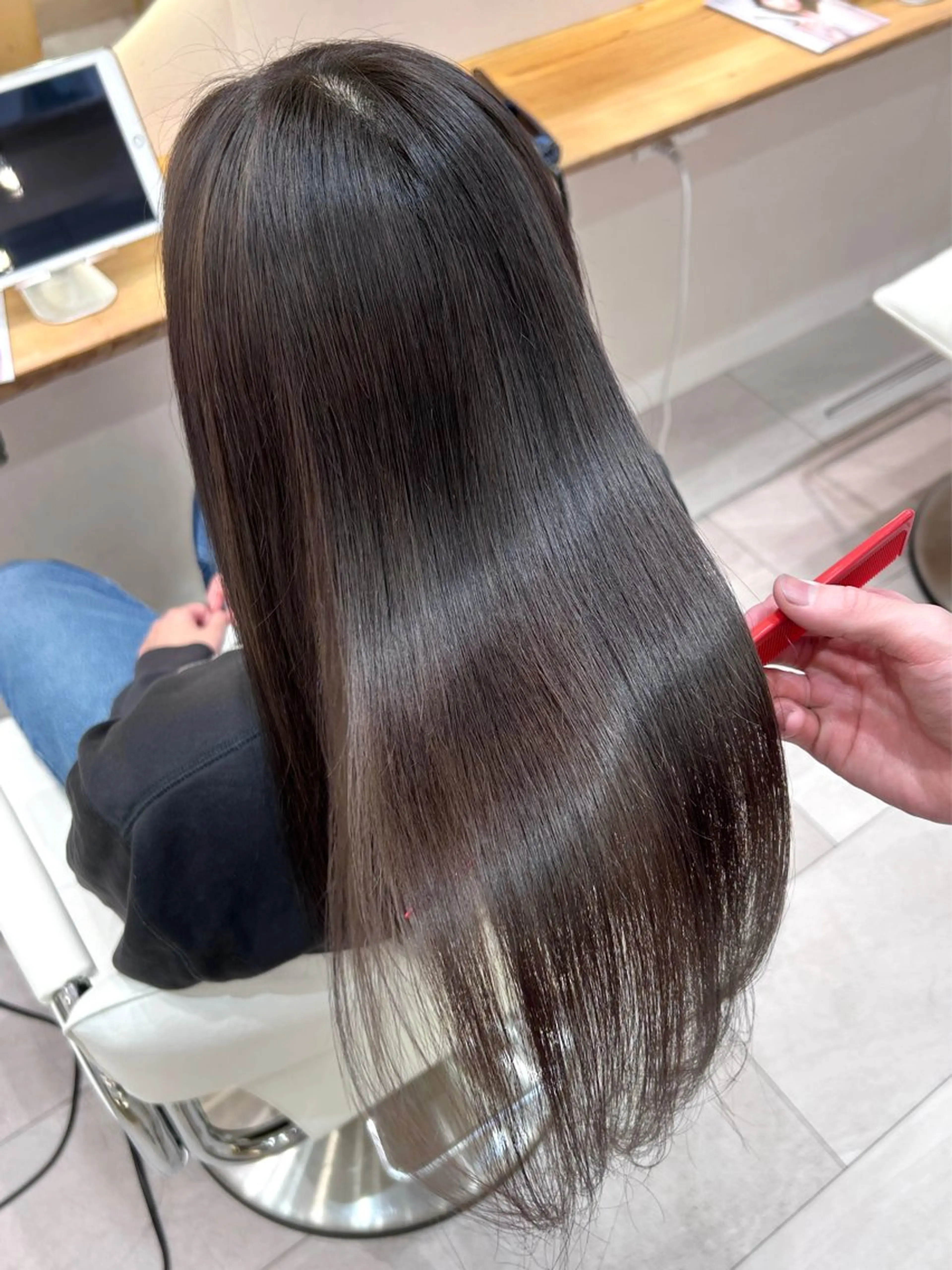 セミロング 髪質改善 トリートメント 酸熱トリートメント ボブ/レイヤーボブ/ 髪質改善/梶川 夏季のヘアスタイル