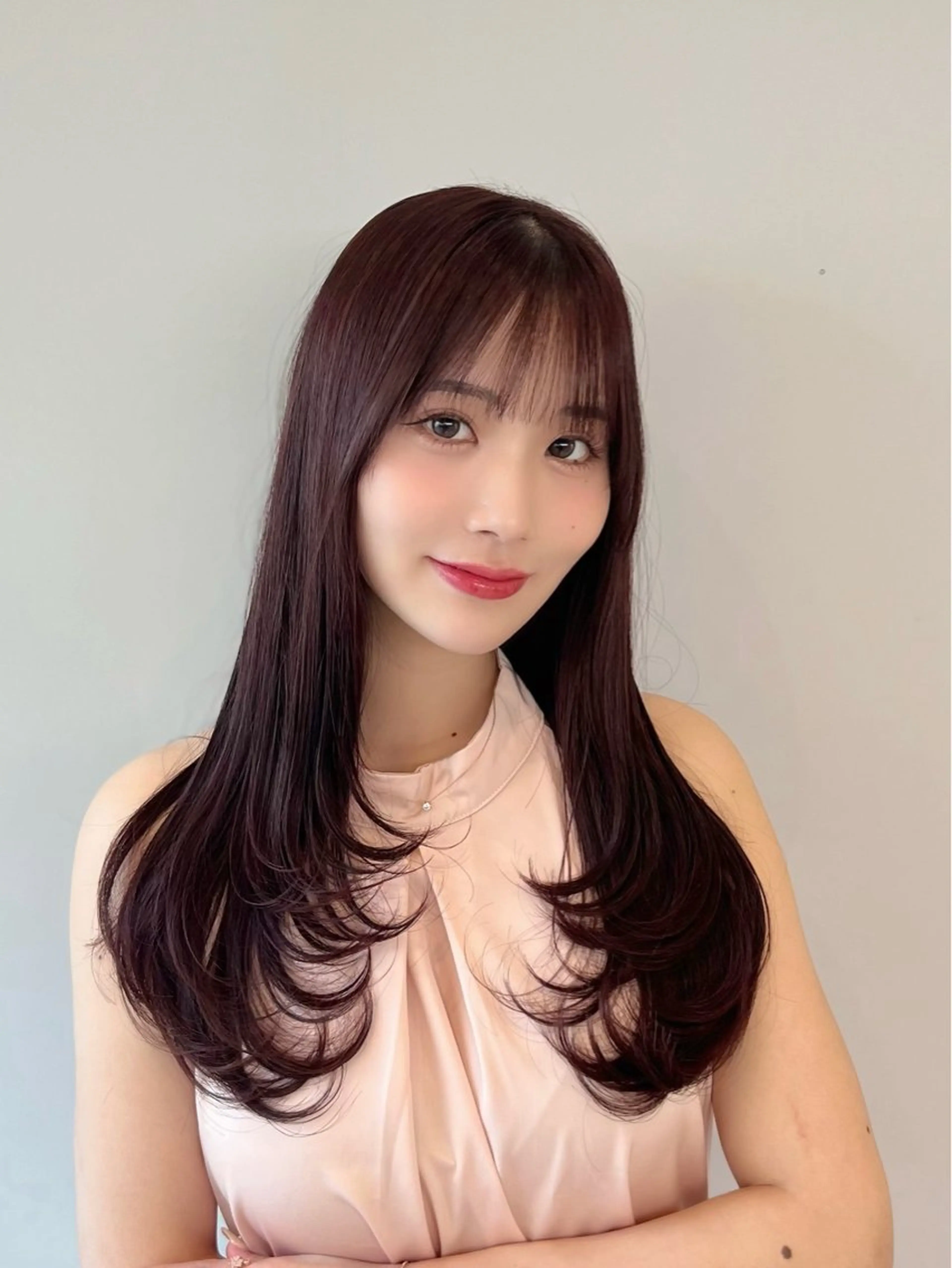 ロング カラー ブラウンカラー ピンクカラー ピンクブラウン レイヤーカット カット ヘアカラー トリートメント レイヤー/髪質改善 DAISUKEのヘアスタイル
