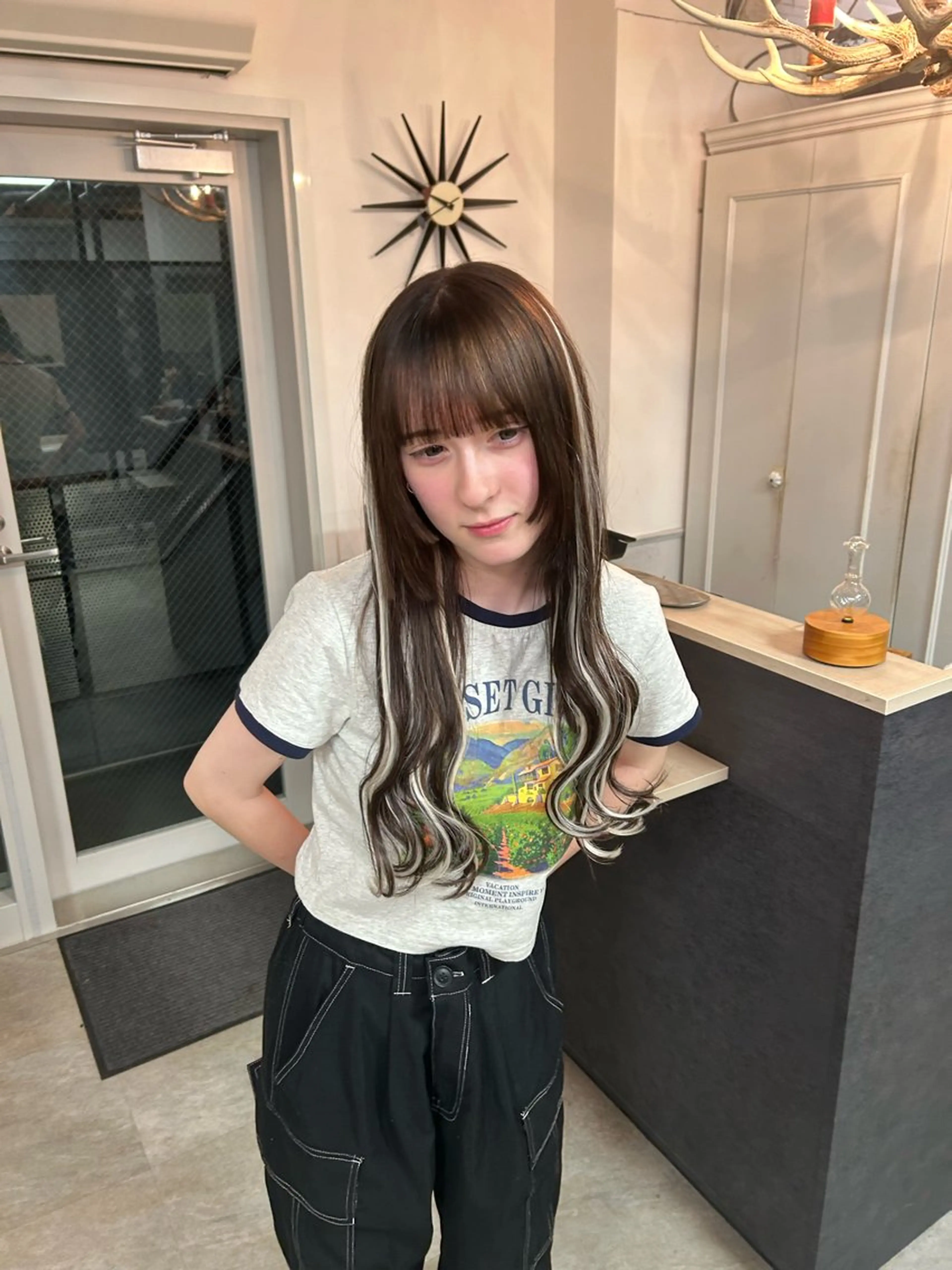 ロング カラー ヘアカラー エクステ 縮毛•ハイトーン ・着付け Runaのヘアスタイル