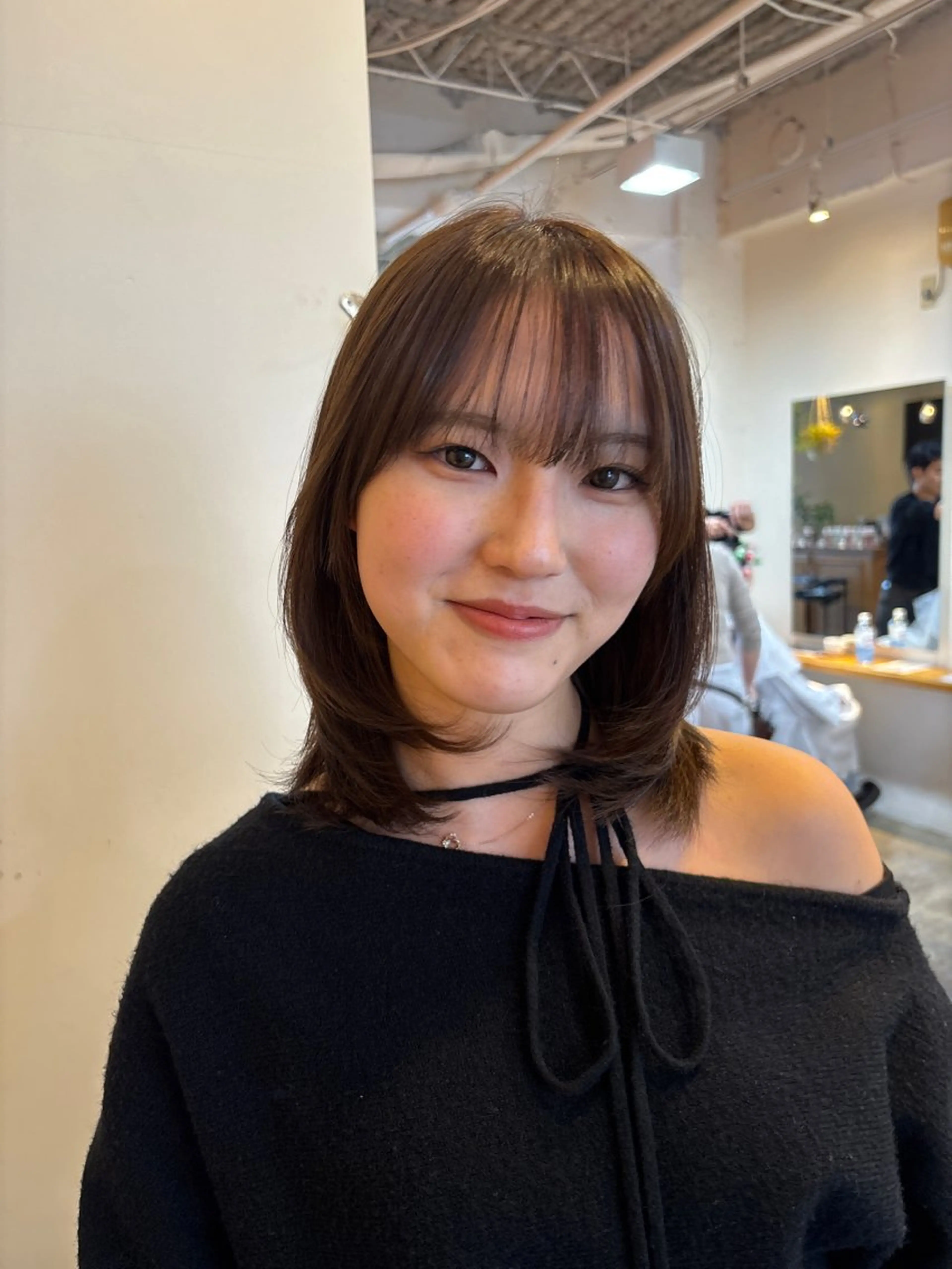 ミディアム カラー カット ヘアカラー トリートメント 韓国ヘア/wカラー レイヤー/RIN🎀のヘアスタイル