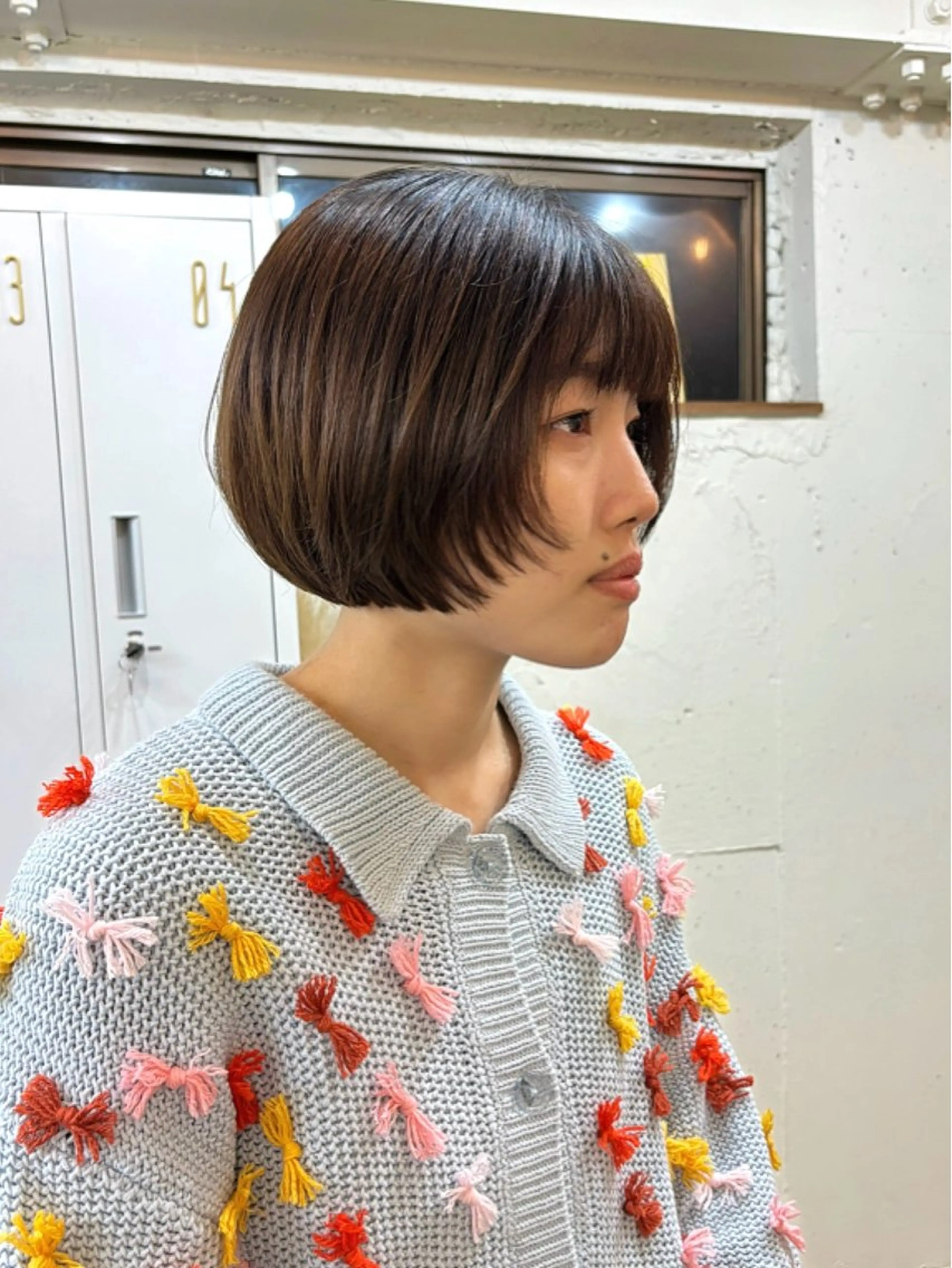 ショート カラー ショートボブ ボブレイヤー ベージュカラー ボブ 顔まわりレイヤー カット ヘアカラー トリートメント ayano🫧 《CIEN》のヘアスタイル