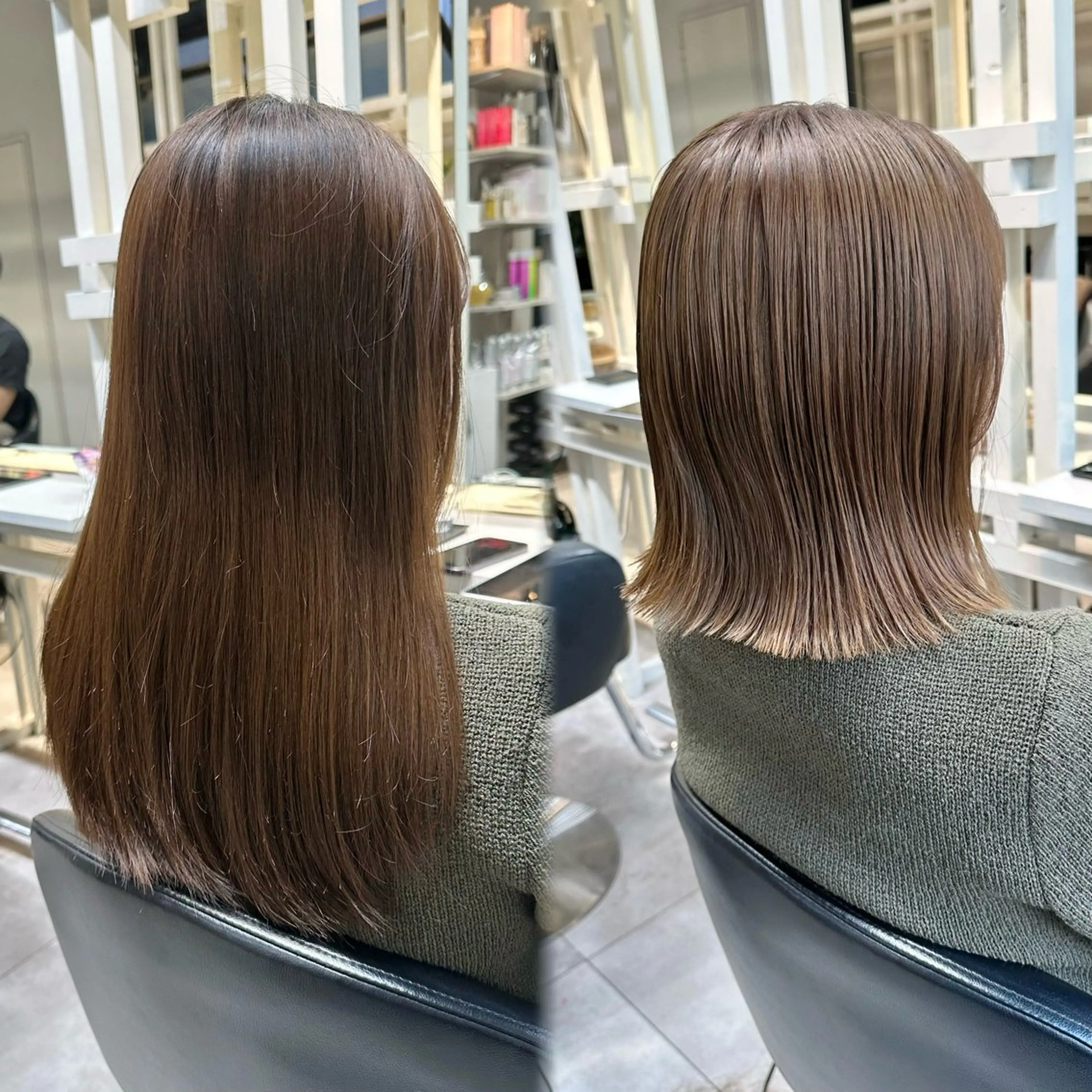 ミディアム カット ヘアカラー トリートメント 透明感カラー/ボブ /佐藤伶のヘアスタイル