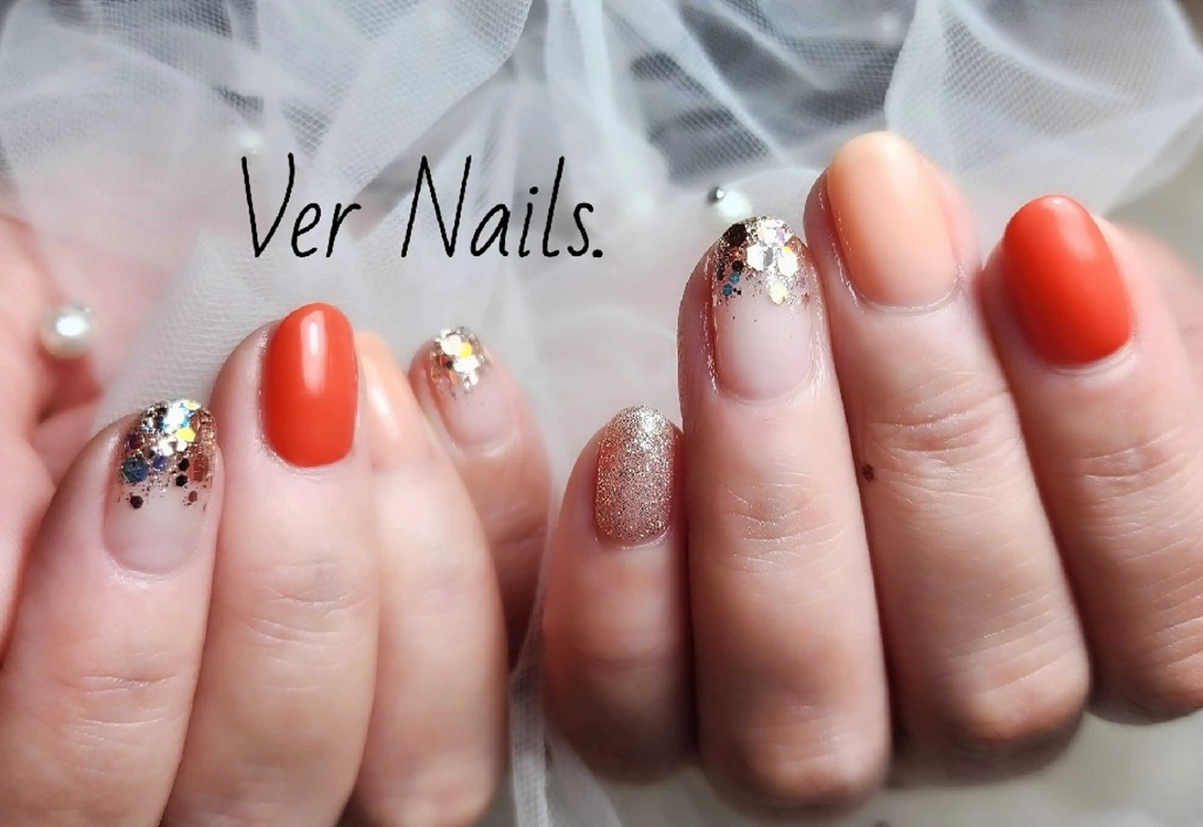 ネイル グラデーション ラメ(グリッター) ラメグラデーション ワンカラーネイル ハンドネイル Ver Nails.のその他イメージ