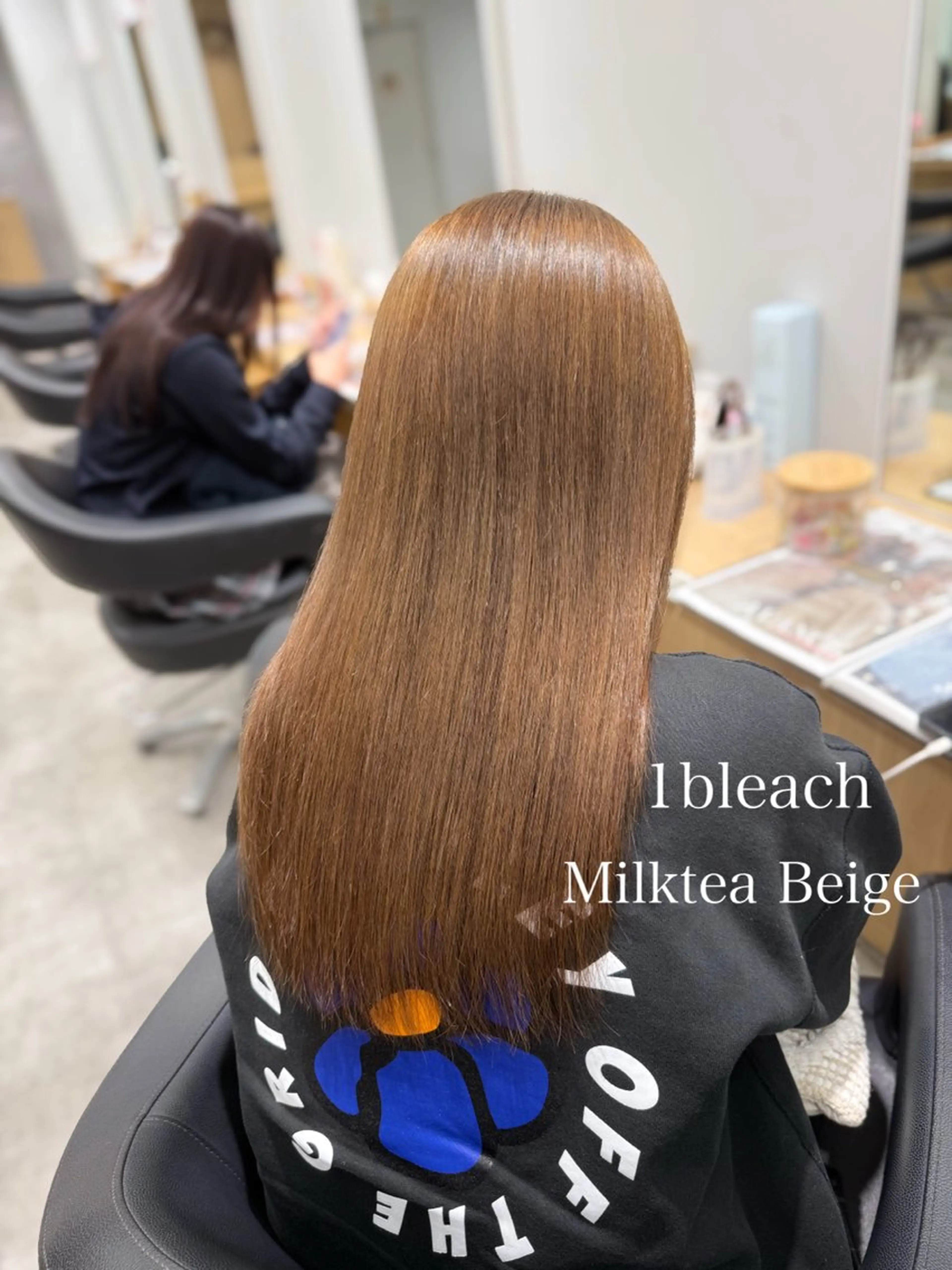 セミロング カラー ブリーチ ハイトーンカラー ヘアカラー トリートメント 巻ける髪質改善🫧ハ イライト/永田汰伊智のヘアスタイル