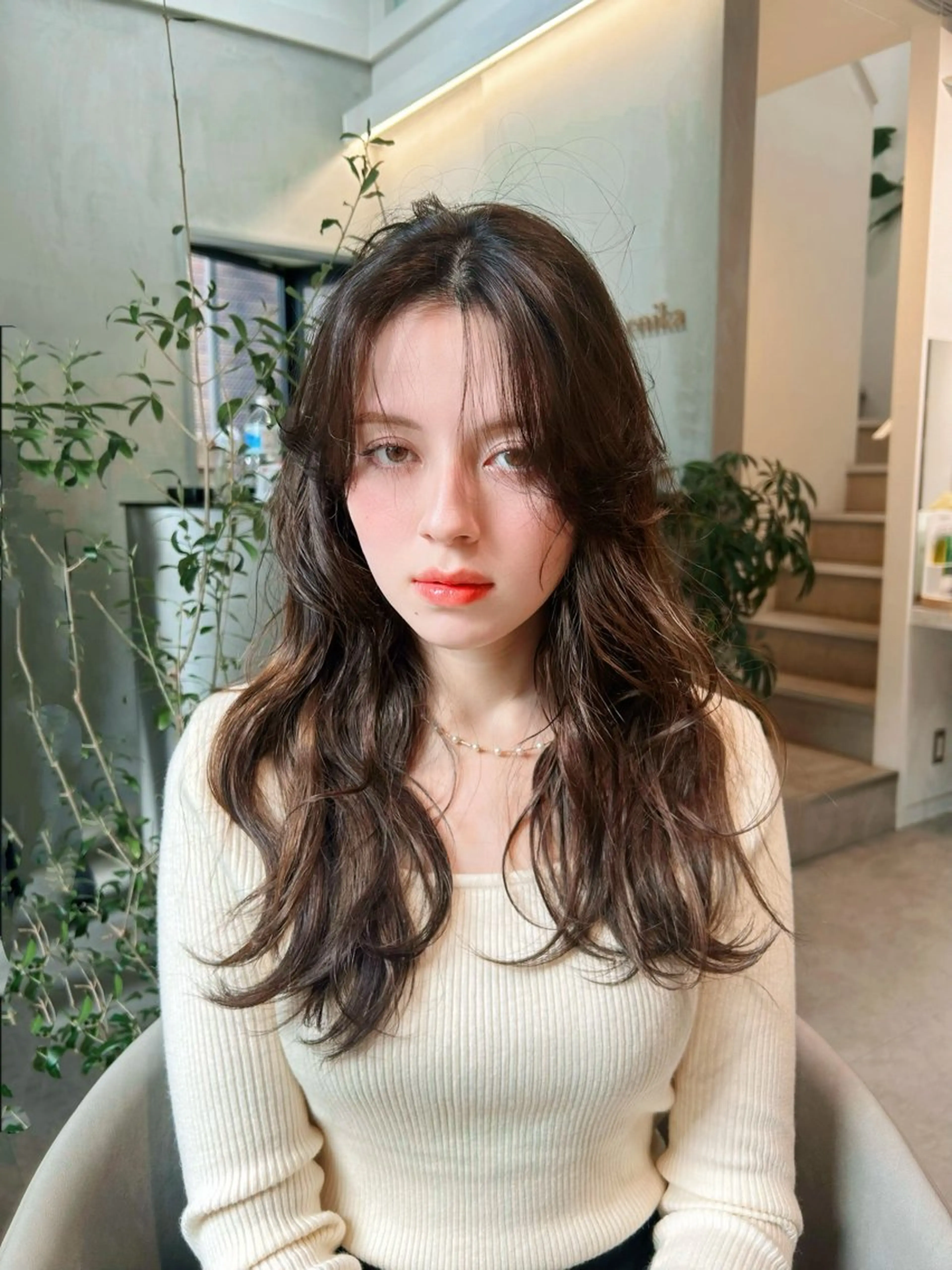 セミロング パーマ カット パーマ トリートメント ヘッドスパ オリーブカラー/みづ き/ボブパーマ🤍のヘアスタイル