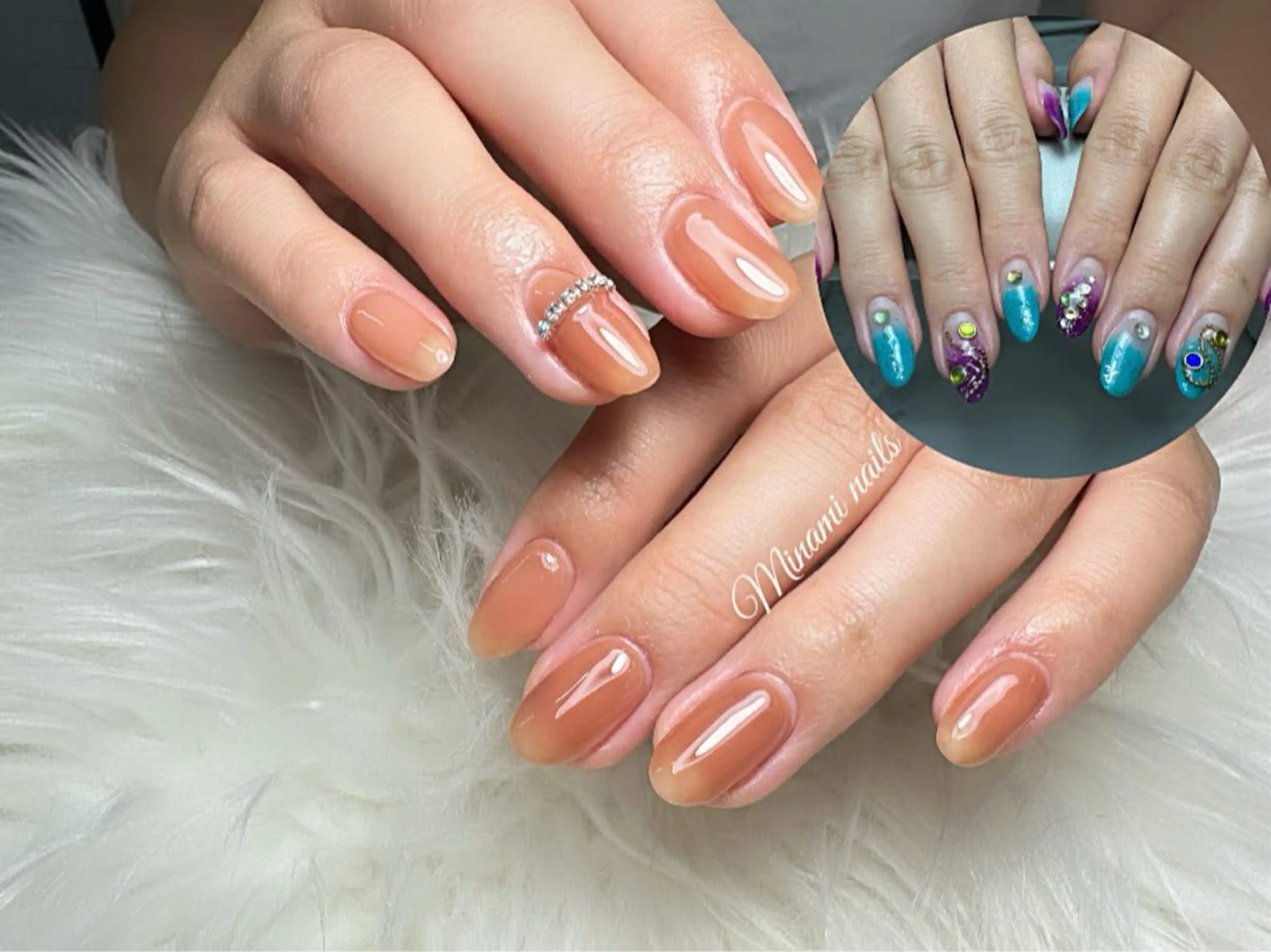 ネイル アートネイル オーロラネイル ガーリー キラキラネイル 韓国ネイル Minami Nailsのネイルデザイン