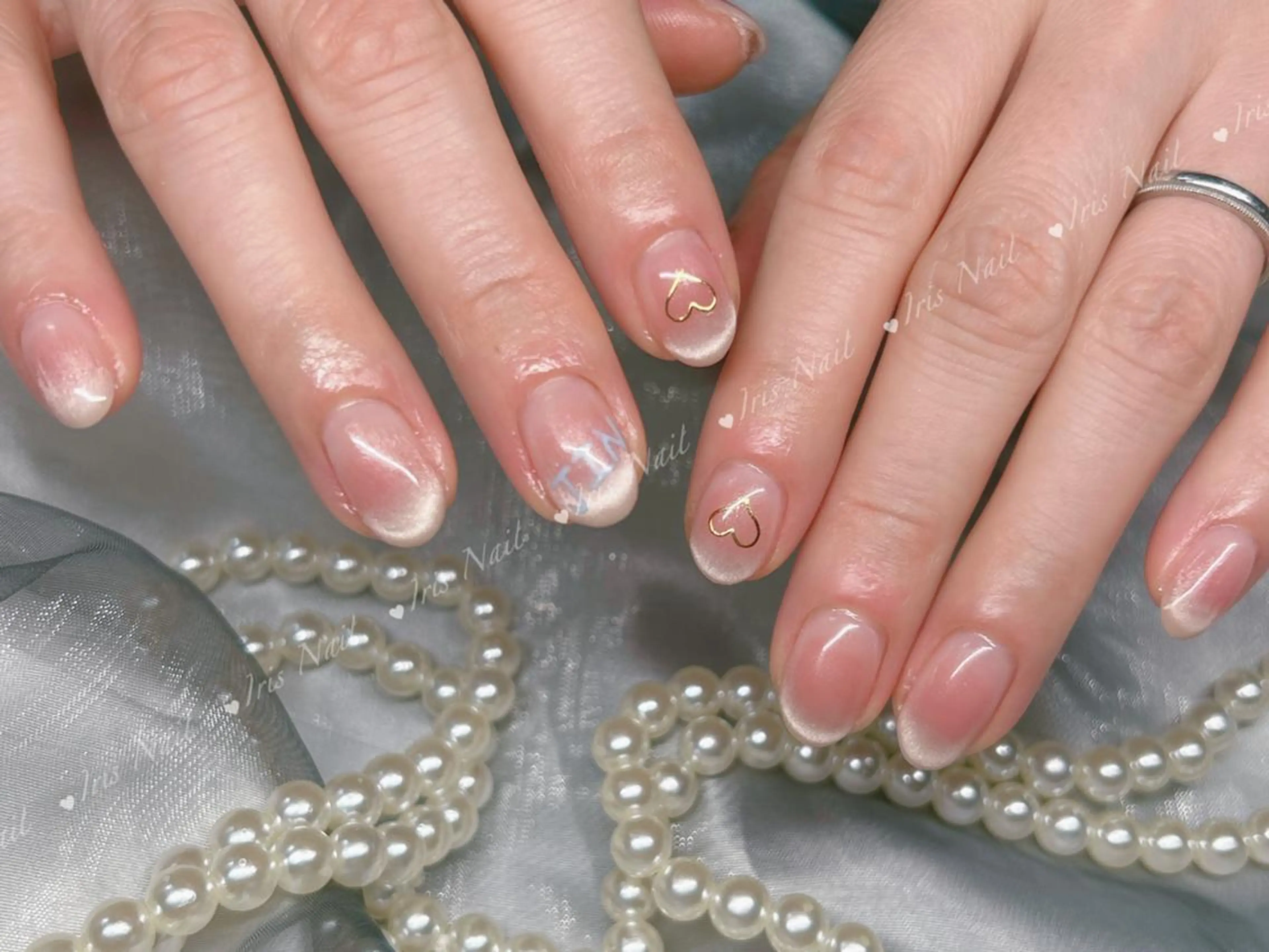 ネイル チークネイル フレンチネイル マグネットネイル マグネットフレンチ ハンドネイル ハンドケア 🍒IRIS Nail🌸のネイルデザイン