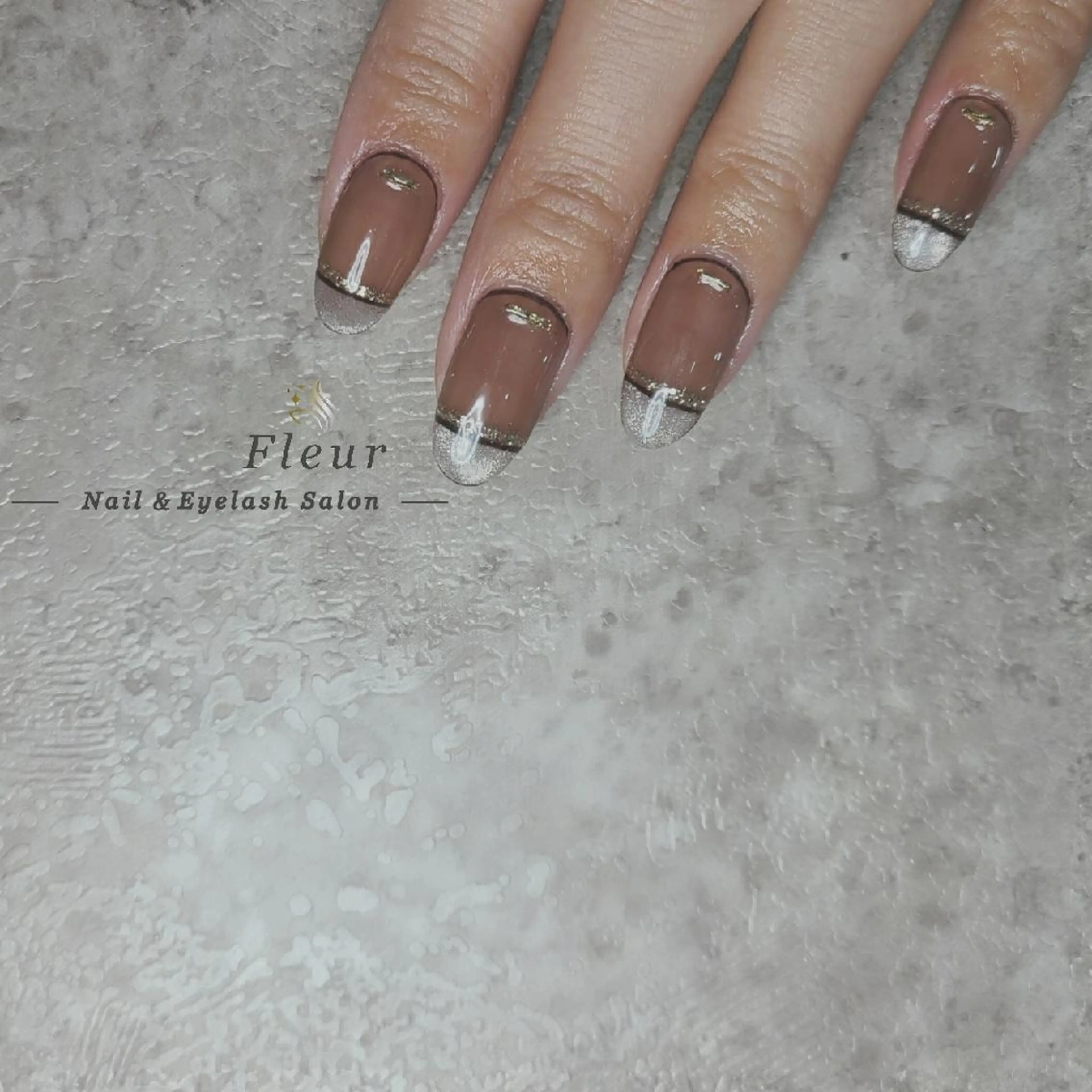 ネイル フレンチネイル マグネットネイル nail&eye ♡Fleur♡のネイルデザイン