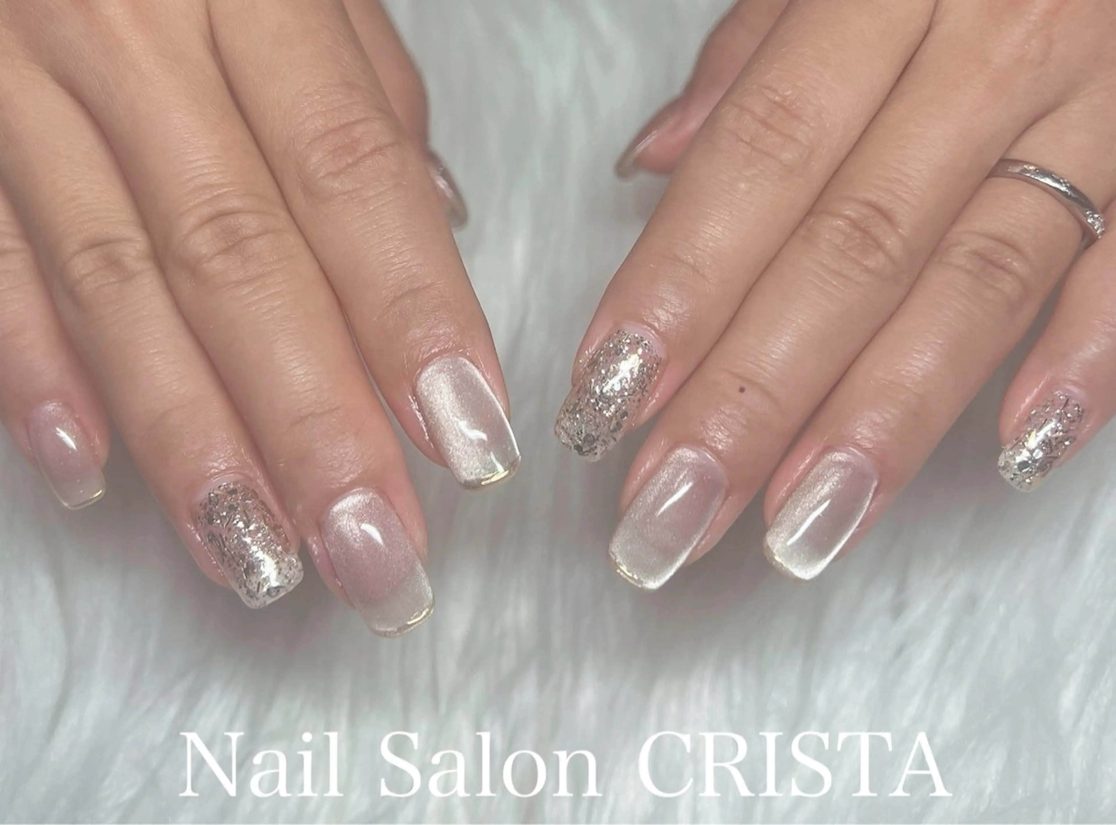 ネイル ジェルネイル ゴールド ラメ(グリッター) マグネットネイル パラジェル ハンドネイル Nail Salon CRISTA所属・CRISTA chikakoのネイルデザイン