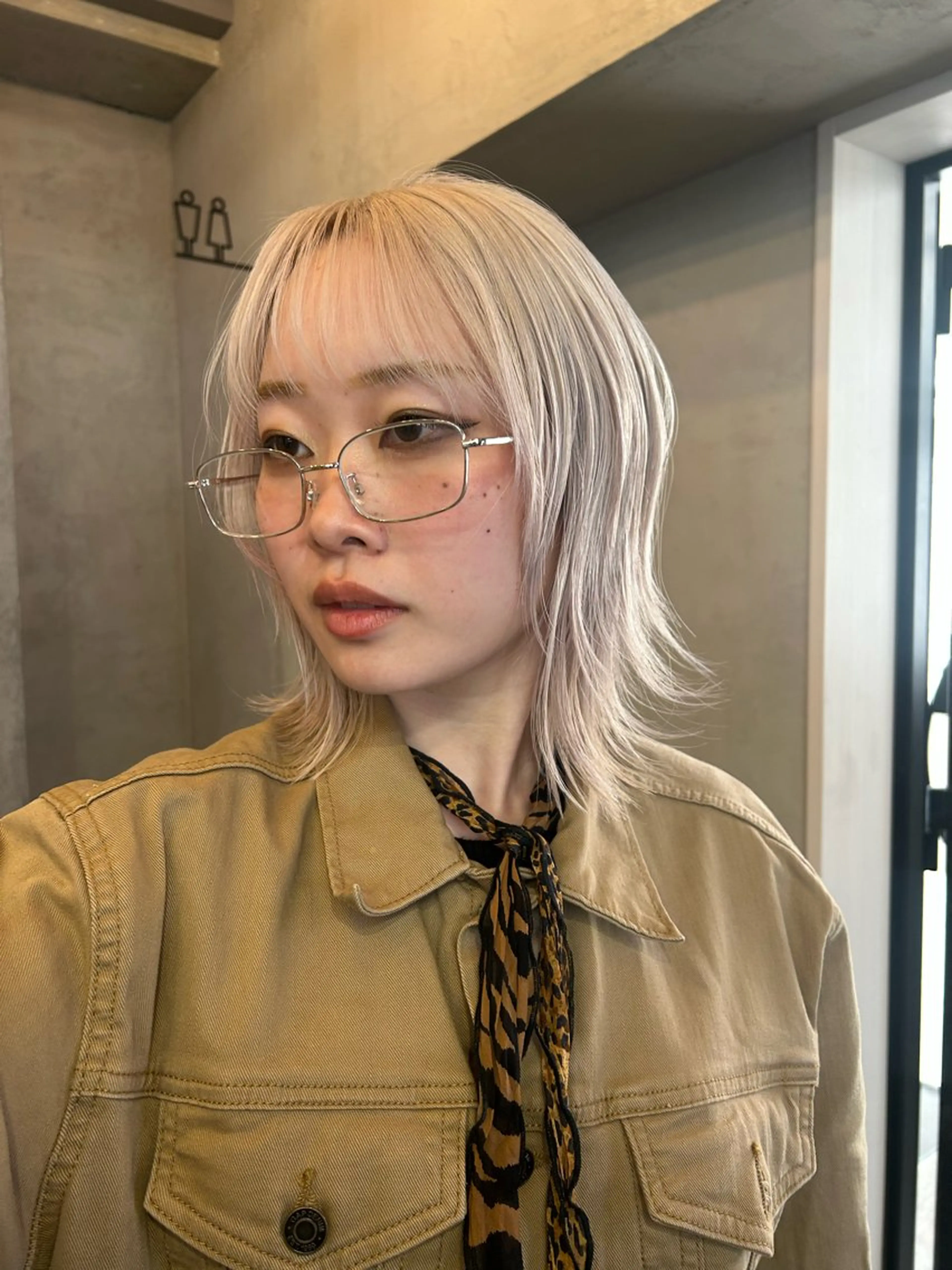 ミディアム カラー カット ヘアカラー トリートメント Haru/THREE …by velvetのヘアスタイル