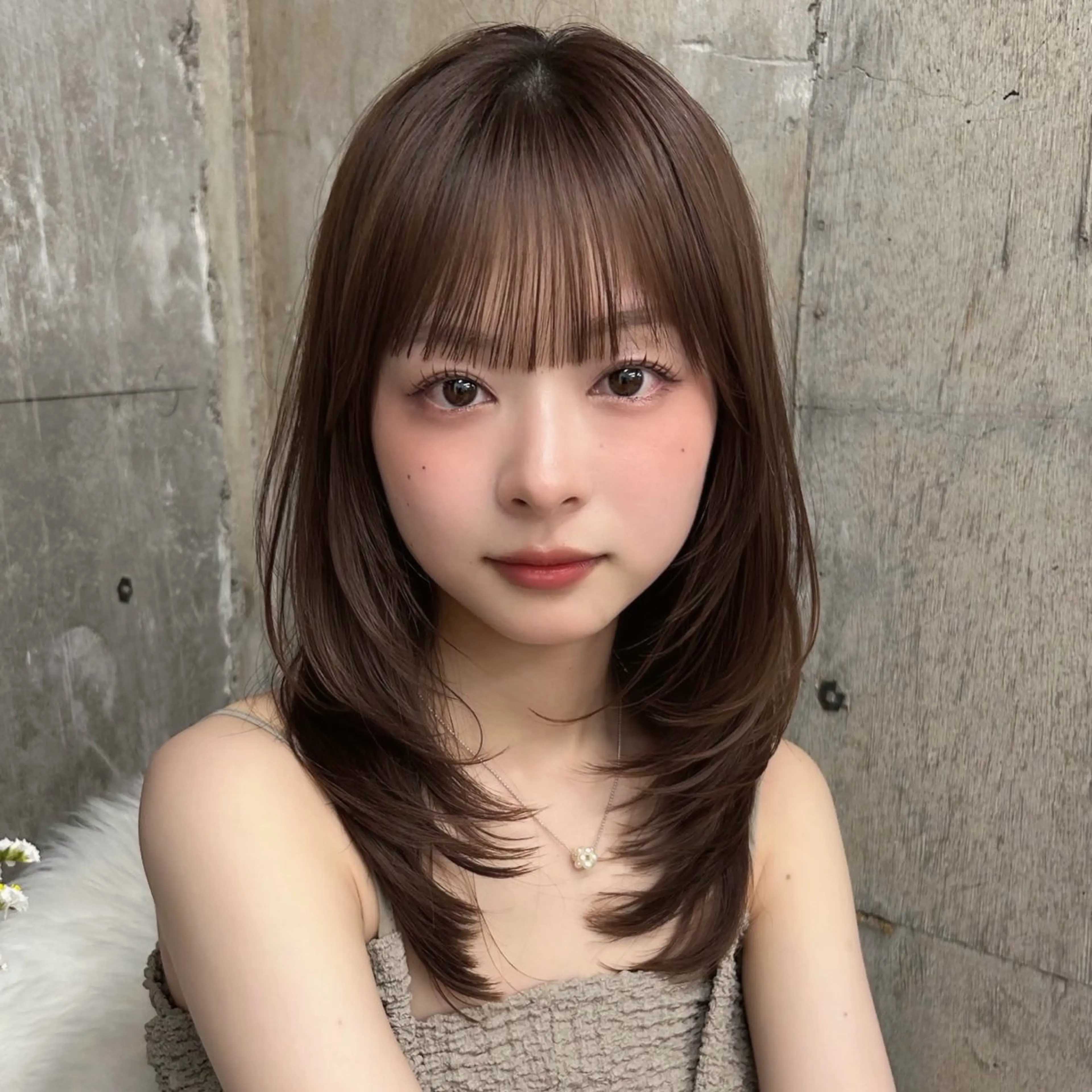 ミディアム ミディアムレイヤー レイヤーカット カット ヘアカラー トリートメント 🌸透明感/レイヤー / 栗林 彩🌸のヘアスタイル