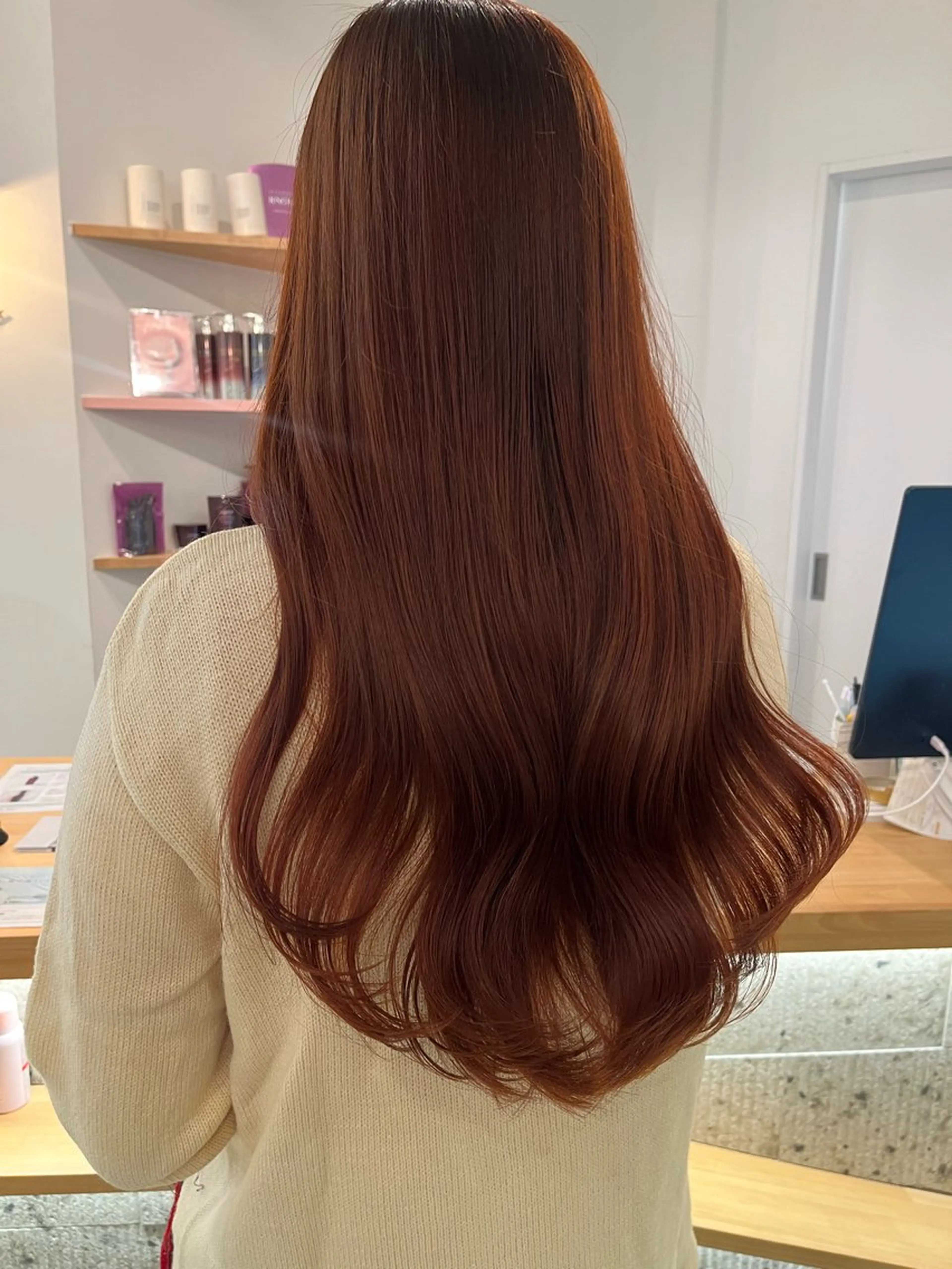 ロング カット ヘアカラー トリートメント marino/ カラー/顔周りカットのヘアスタイル