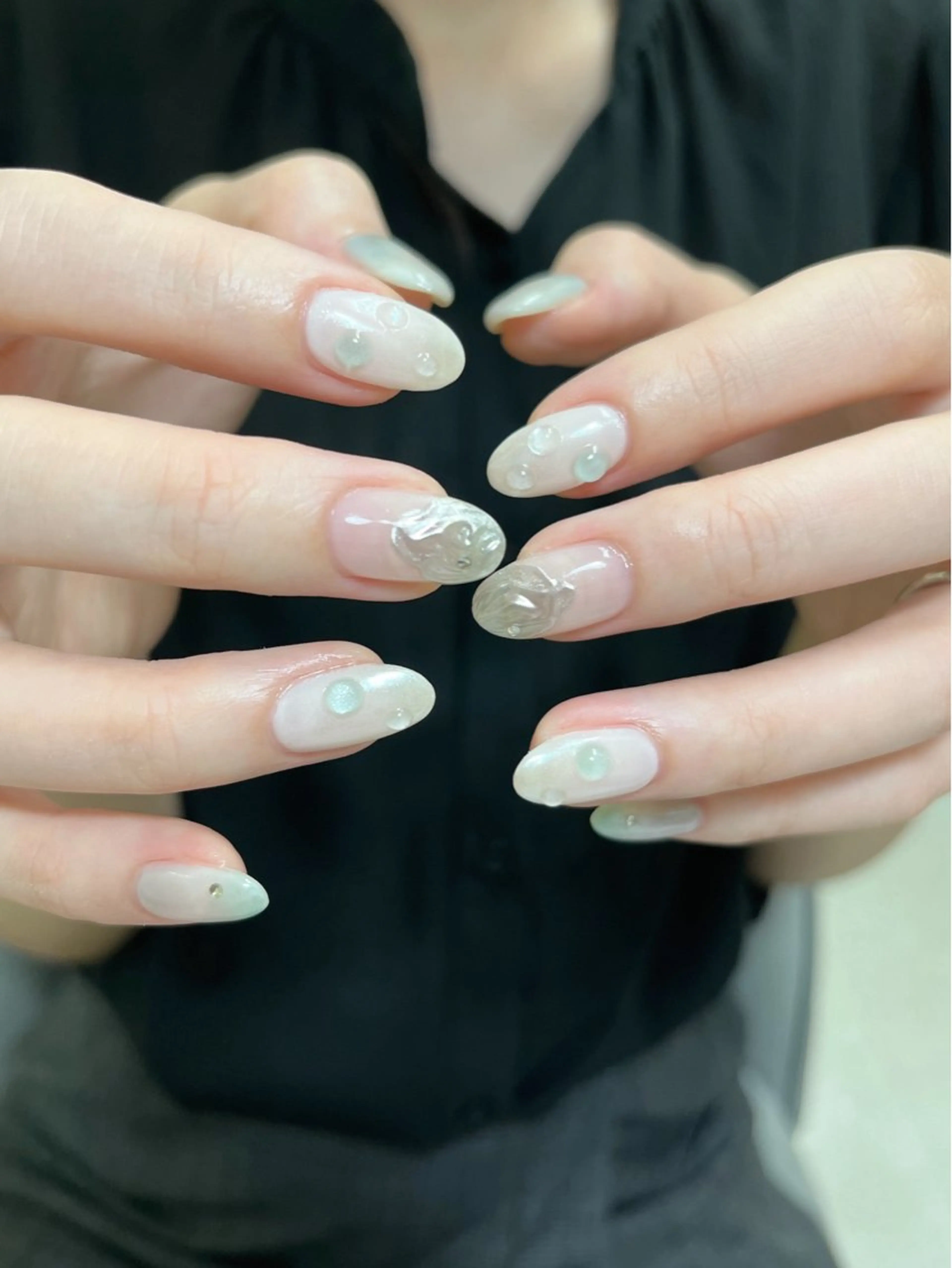 ネイル フレンチネイル ジェルネイル マグネットネイル ミラーネイル 持ち込み ハンドネイル * kaoriのネイルデザイン