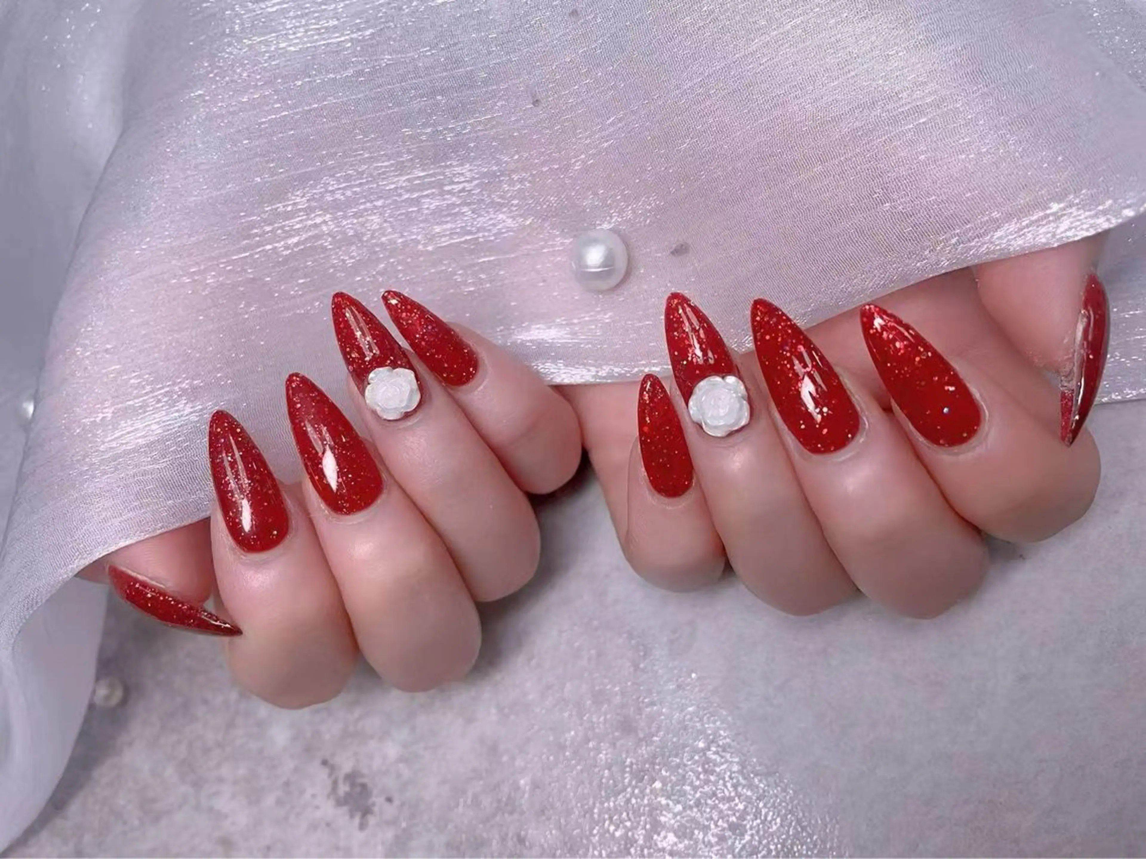 ネイル ボルドー チークネイル 長さ出し フレンチネイル ジェルネイル uminail cocoのネイルデザイン