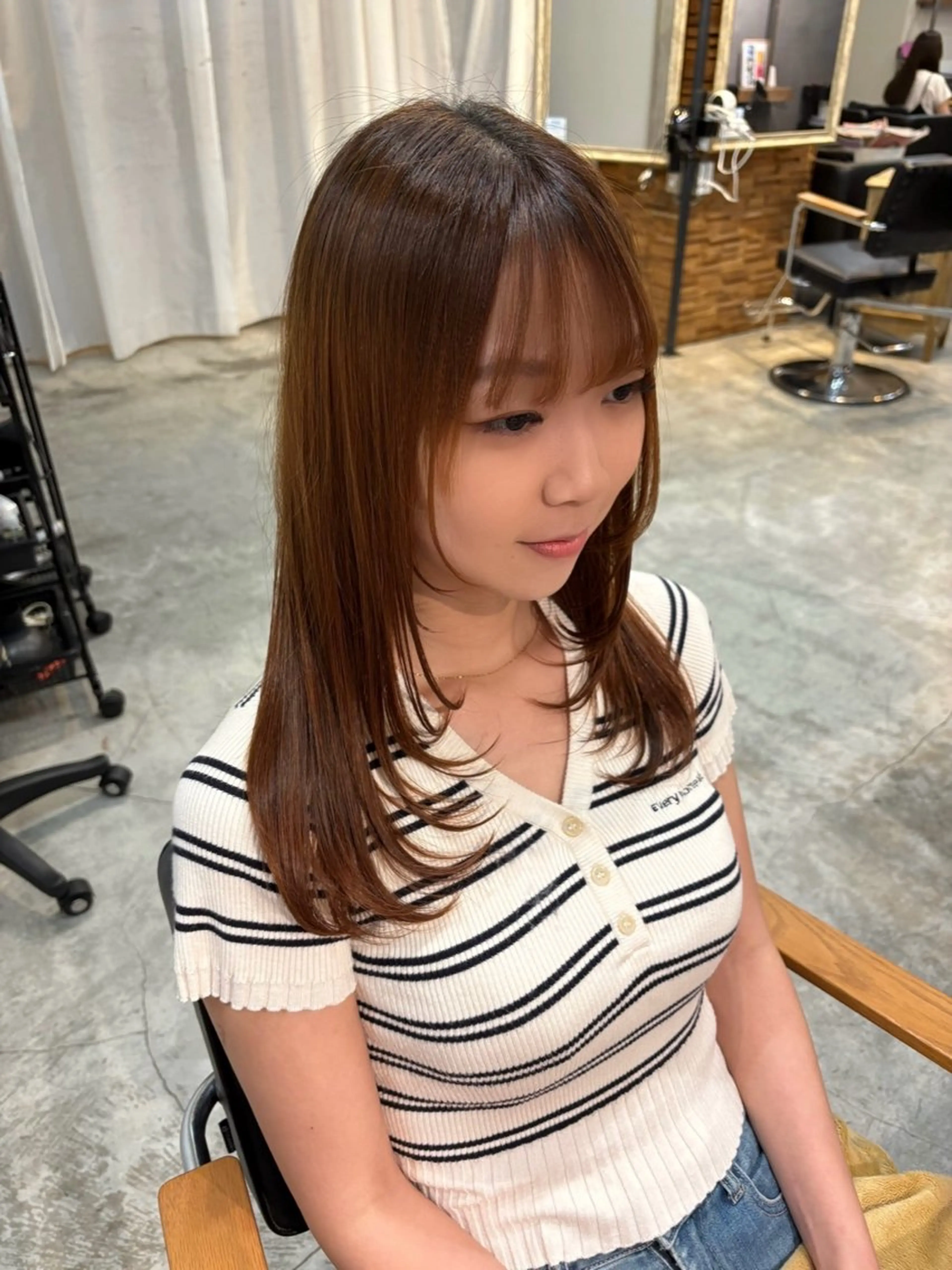 ロング 髪質改善 レイヤーカット 顔周りカット ピンク カラー🩰りりのヘアスタイル