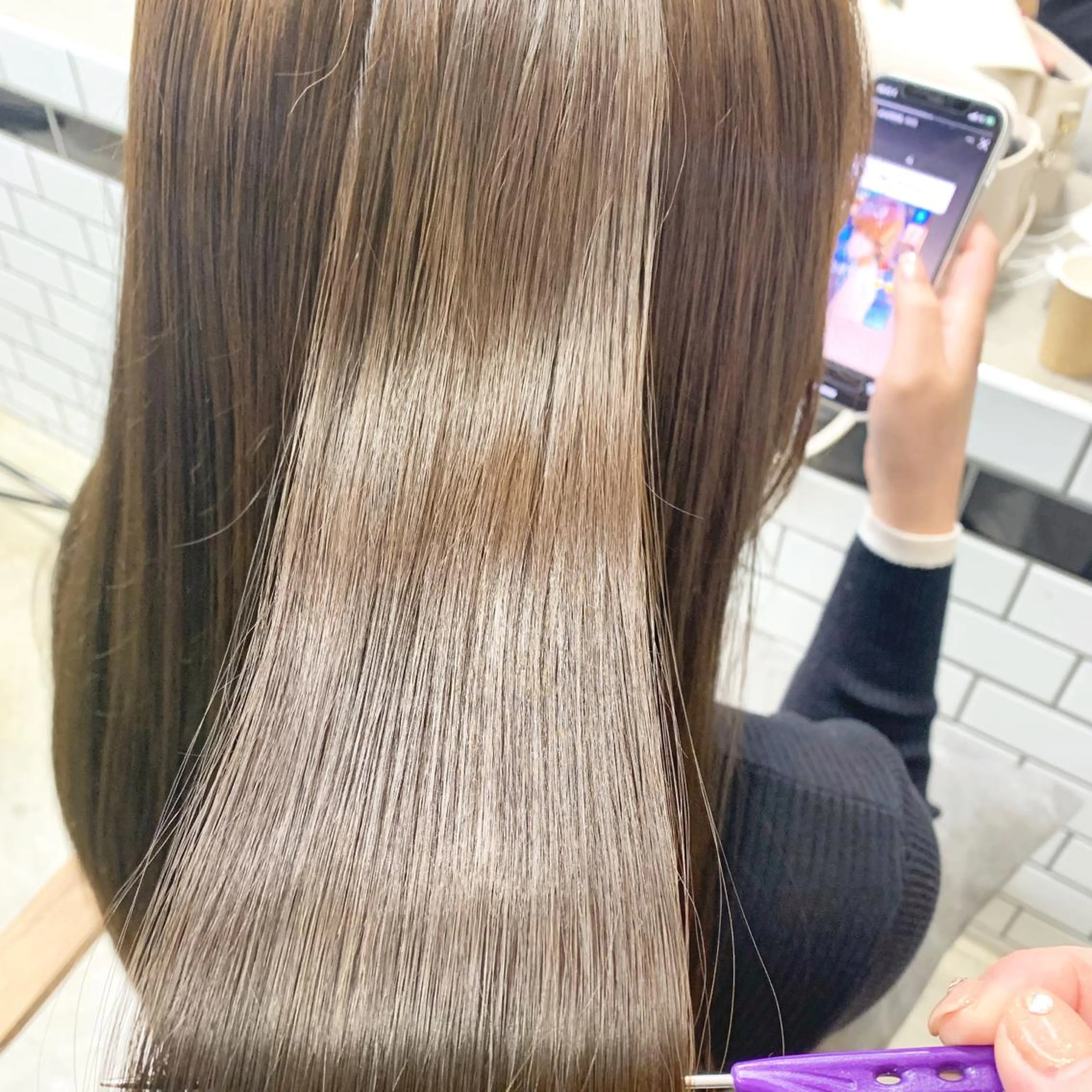 ロング カラー ヘアアレンジ ヘアカラー トリートメント 🎀暖色カラー🎀 ♡yurika♡のヘアスタイル