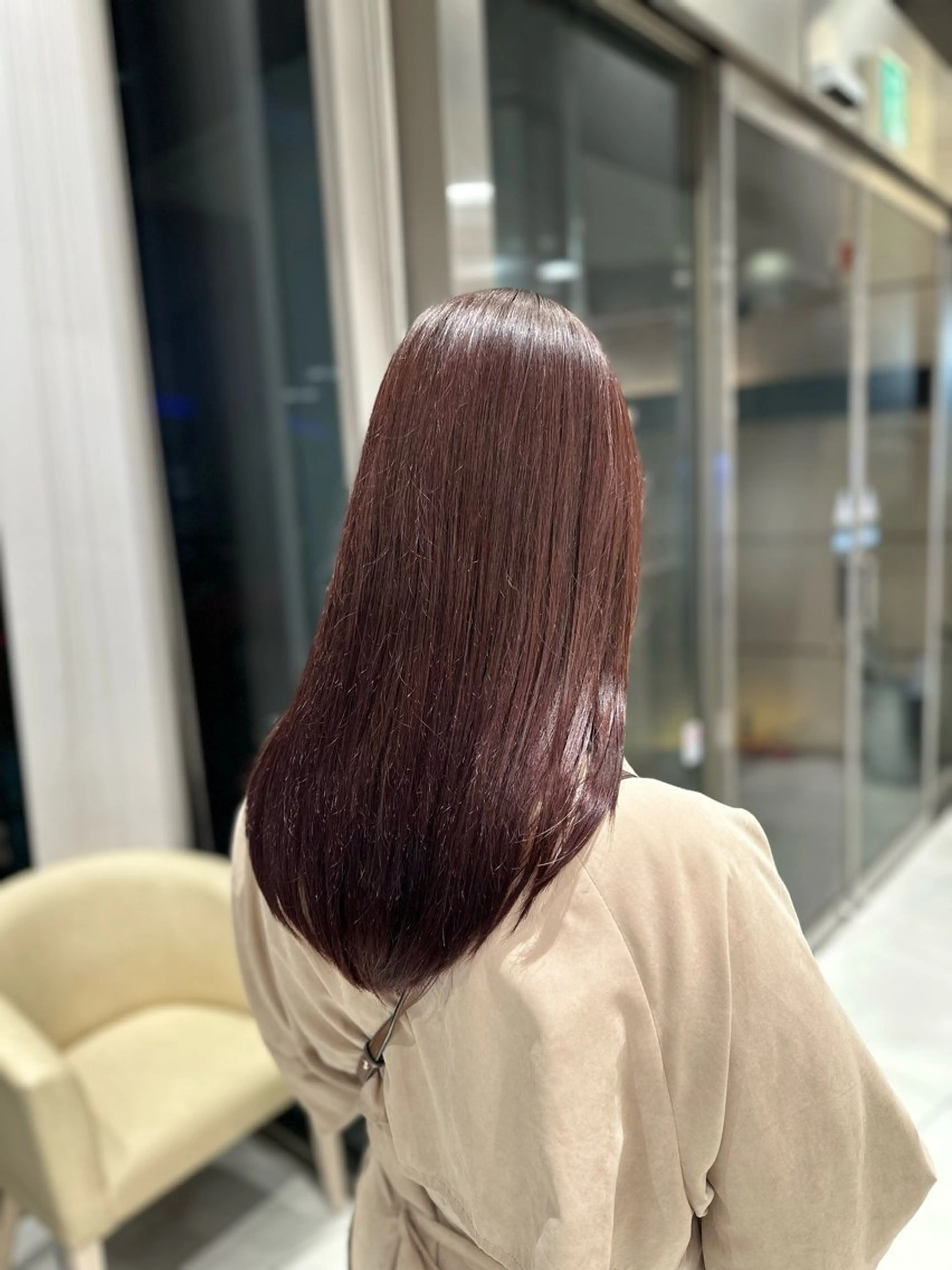 ロング カラー ブラウンカラー ピンクカラー ピンクブラウン クロスパーマ/うる艶 カラー/Kurumiのヘアスタイル