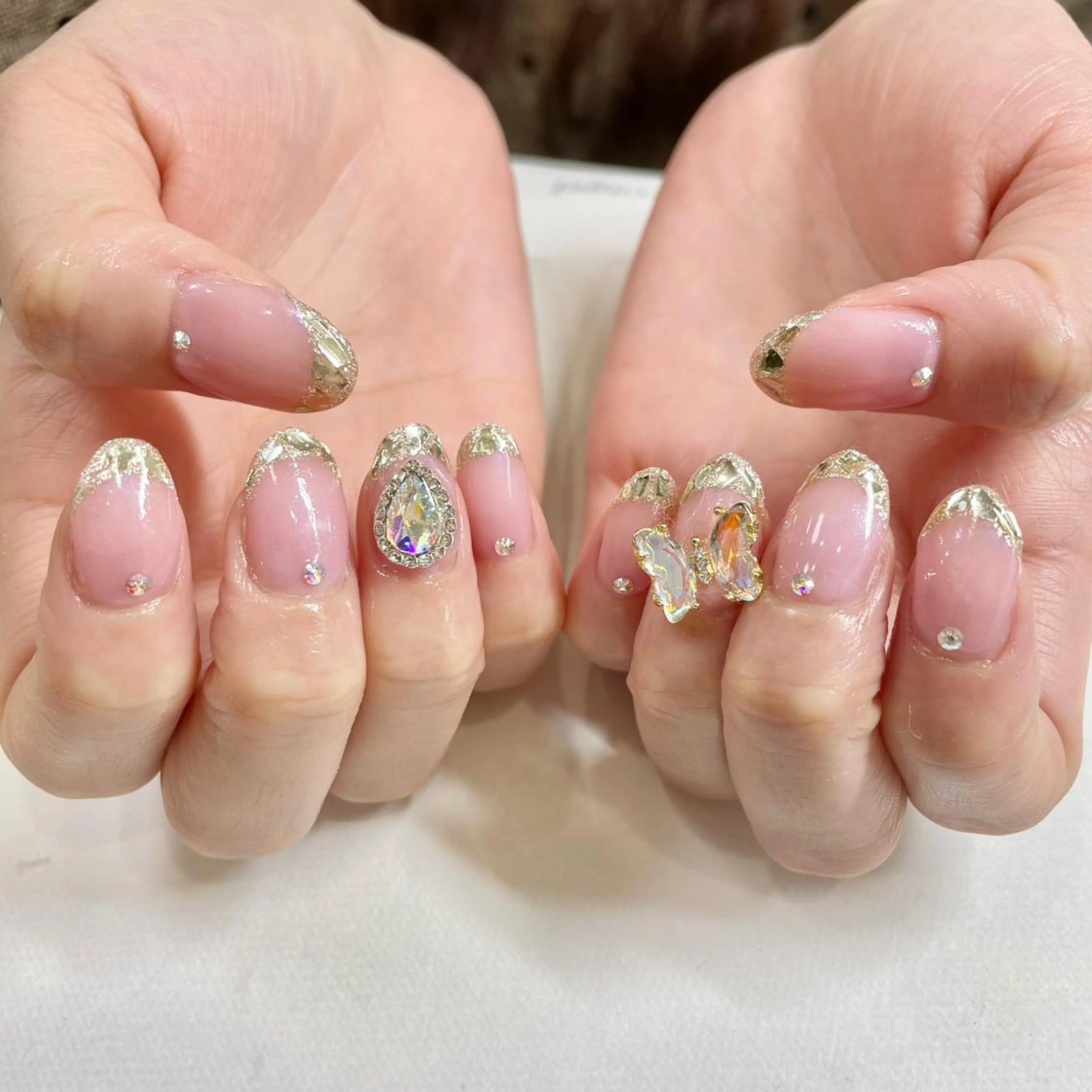 ネイル フレンチネイル ガラスフレンチ 🎀AYAKO 🎀中韓ネイルのネイルデザイン