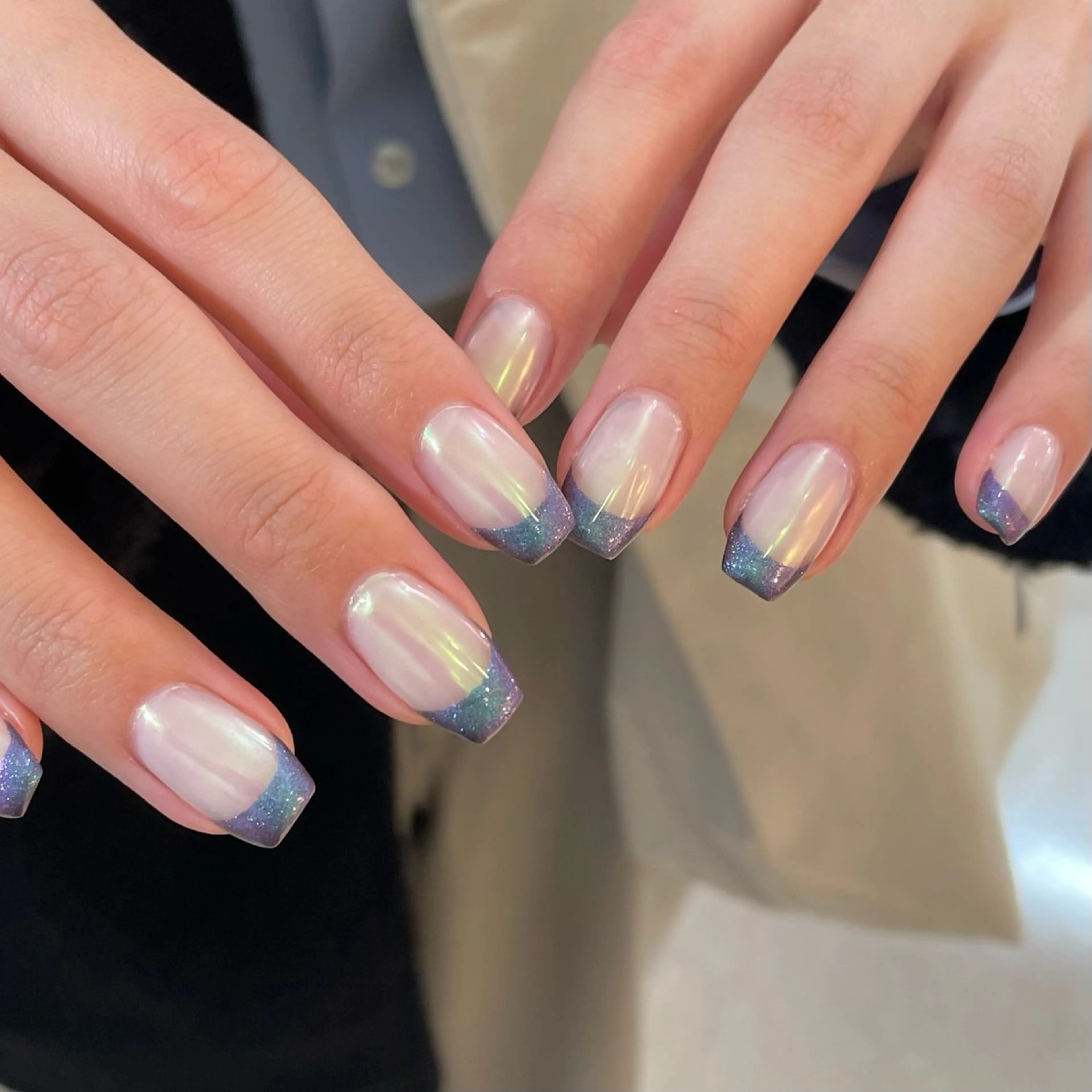 ネイル オーロラネイル フレンチネイル マグネットネイル マグネットフレンチ ミラーネイル その他(ネイル) M.wish Yukinaのネイルデザイン