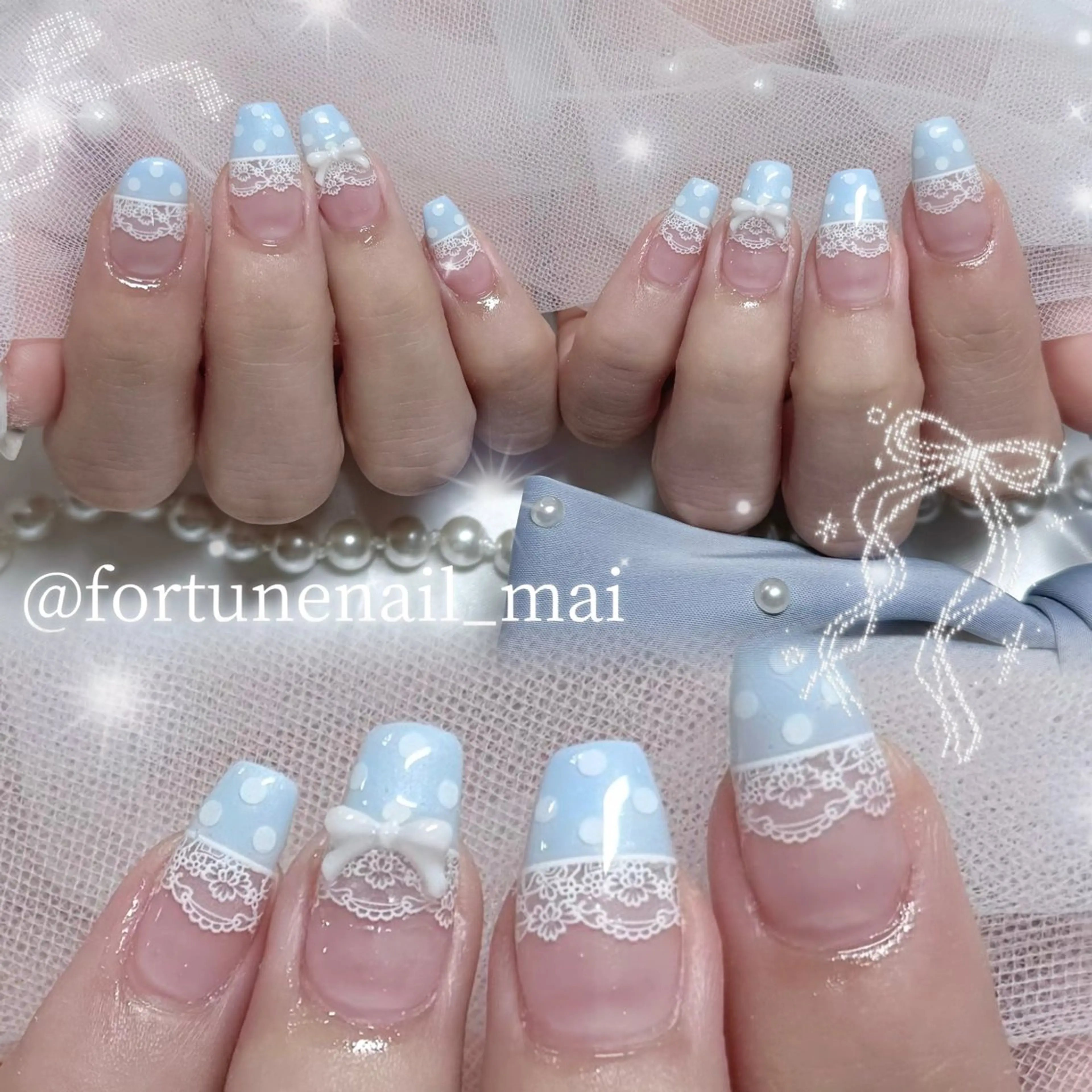 ネイル ガーリー ハンドネイル 🎀Mai 🎀✩.*のネイルデザイン