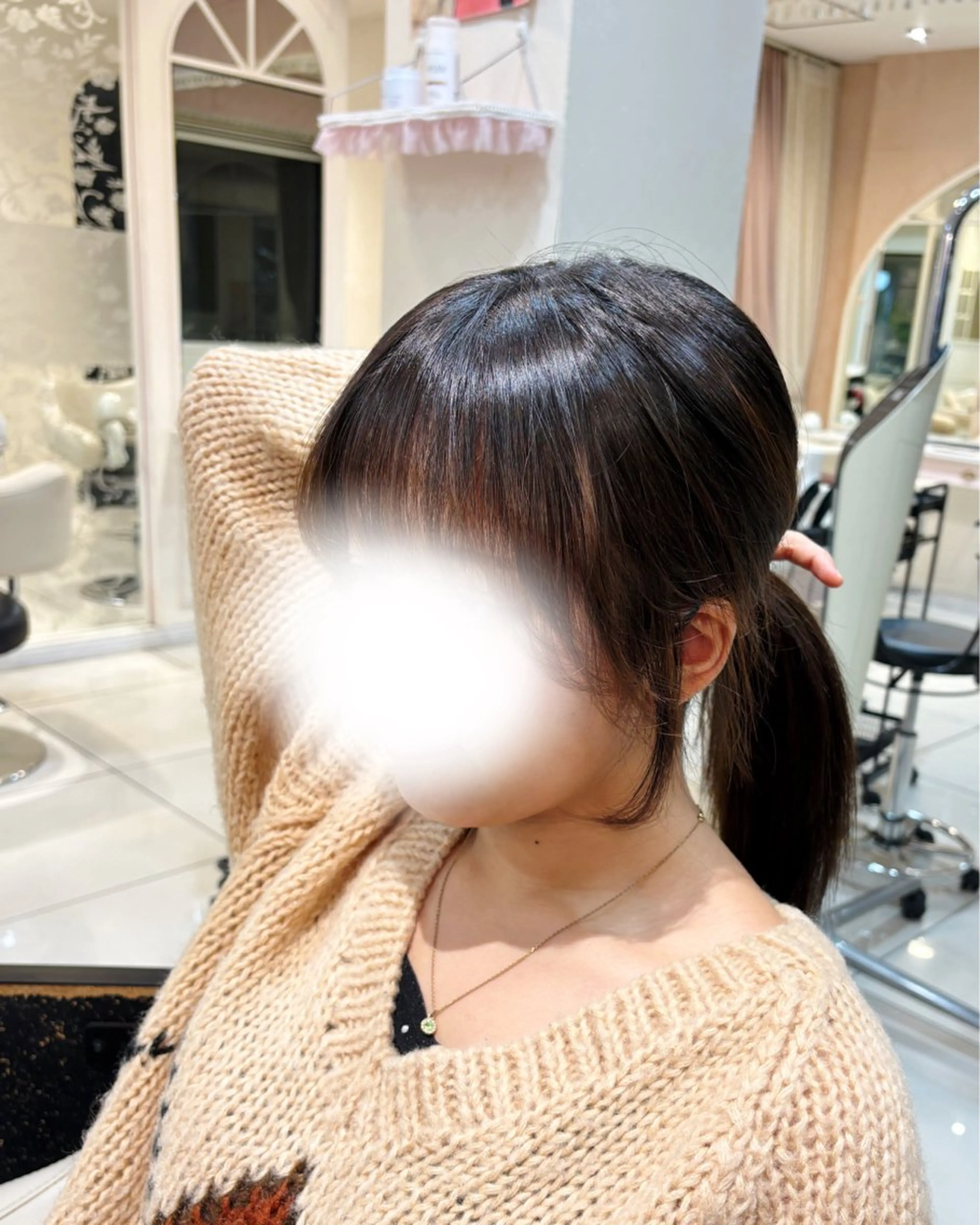 セミロング 顔周りカット 小顔カット カット 高橋 佑のヘアスタイル