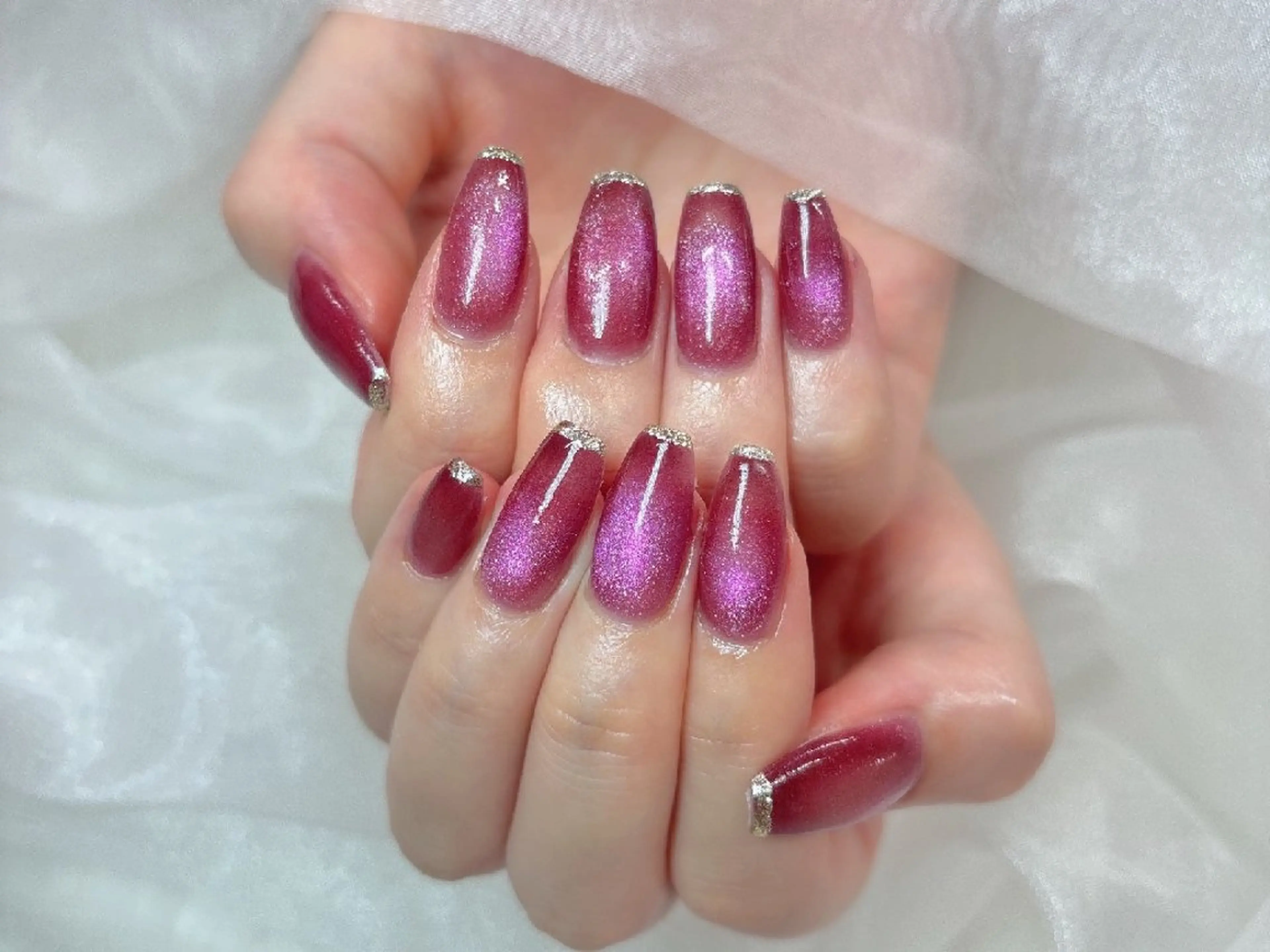 ネイル チークネイル 長さ出し フラッシュネイル フレンチネイル ジェルネイル Chouette Nailのネイルデザイン