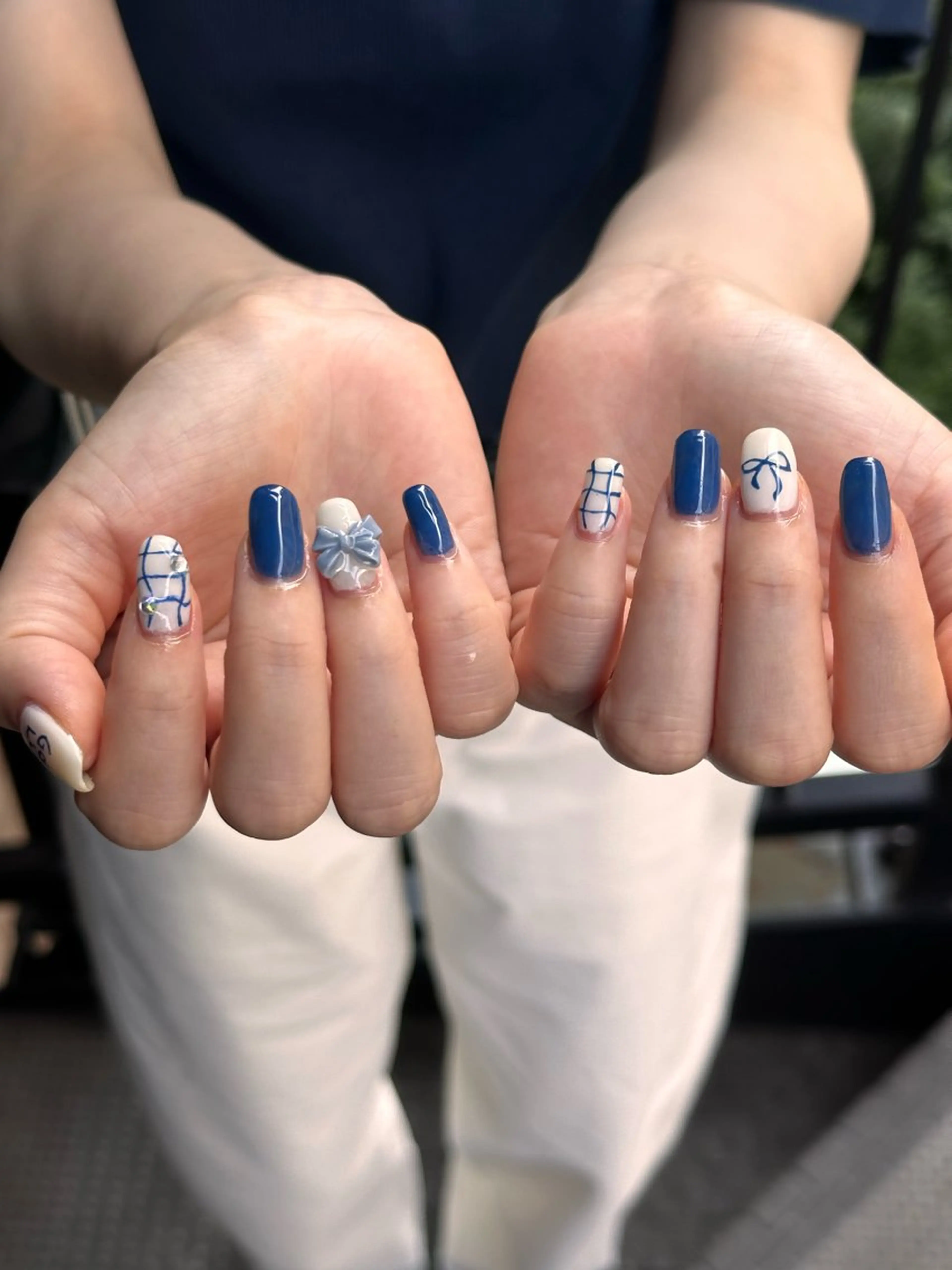 ネイル リボン ハンドネイル つめピリカ きさらのネイルデザイン