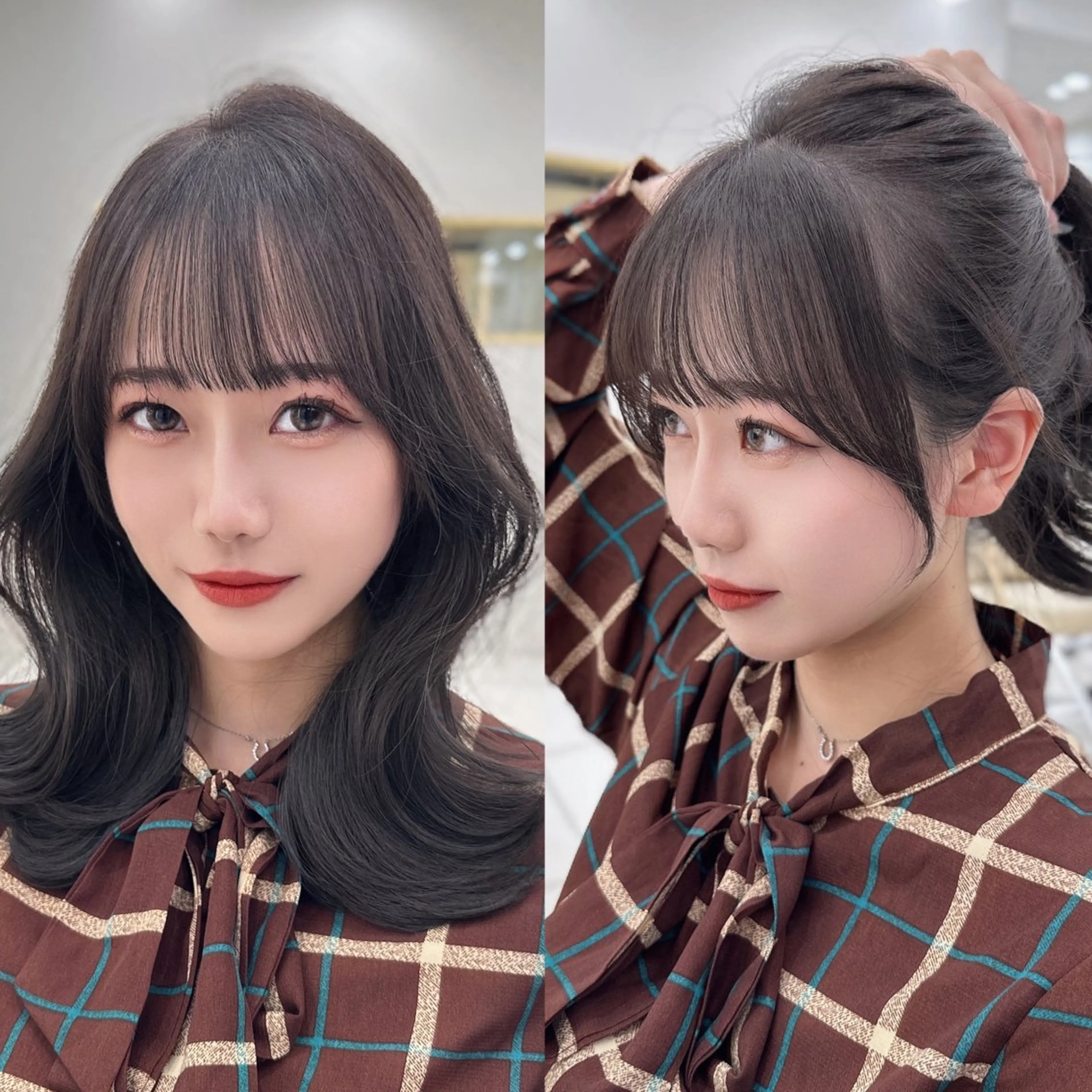 ミディアム レイヤーカット カット ヘアカラー 似合わせ/レイヤー /顔まわり/池田歩樹のヘアスタイル