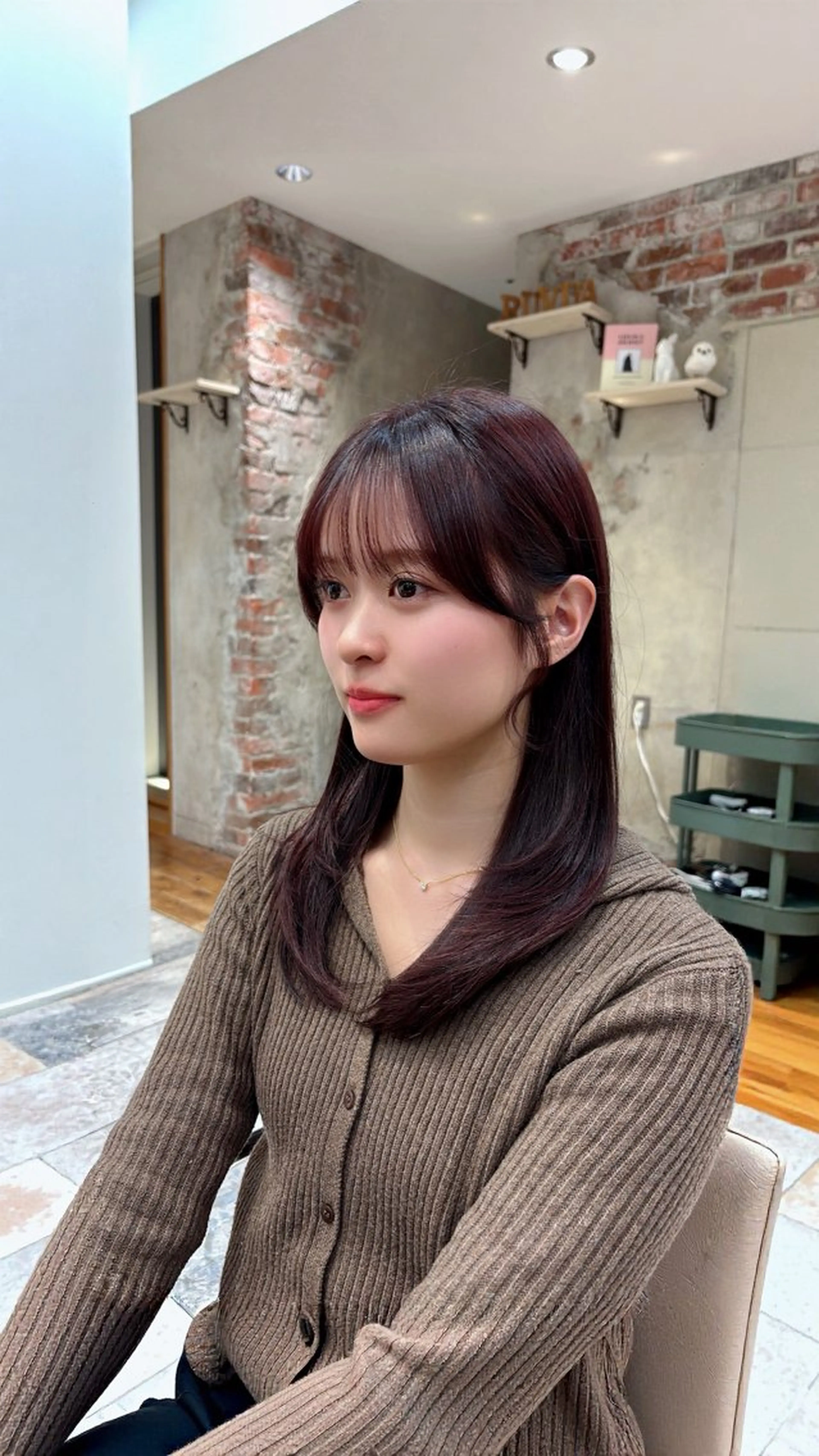 セミロング ピンクラベンダー 顔周りカット レイヤーカット カット ヘアカラー 新宿/レイヤー/ amu🫧のヘアスタイル