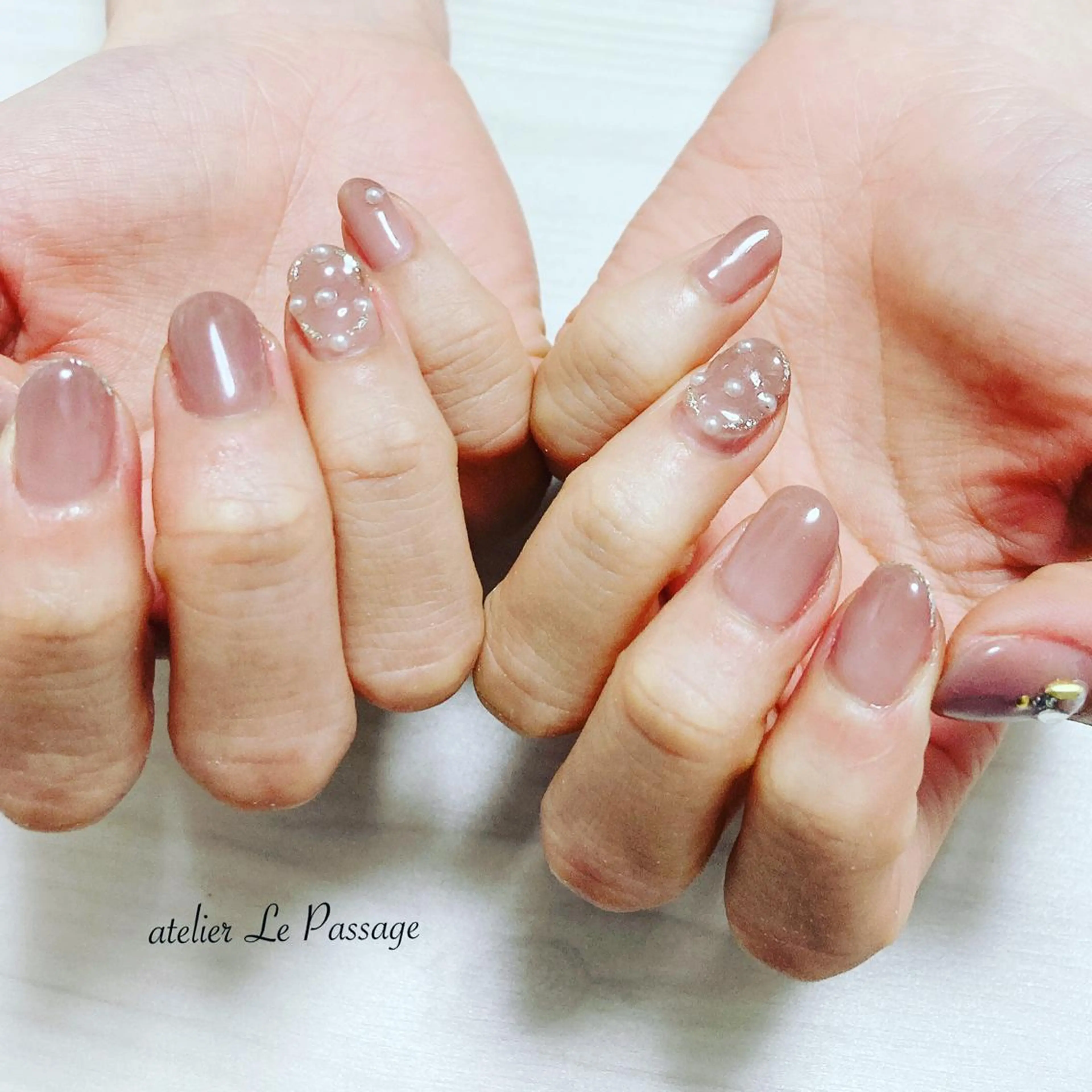 ネイル ブラウン ジェルネイル ニュアンスネイル オフィスネイル パラジェル h nakatsukaのネイルデザイン