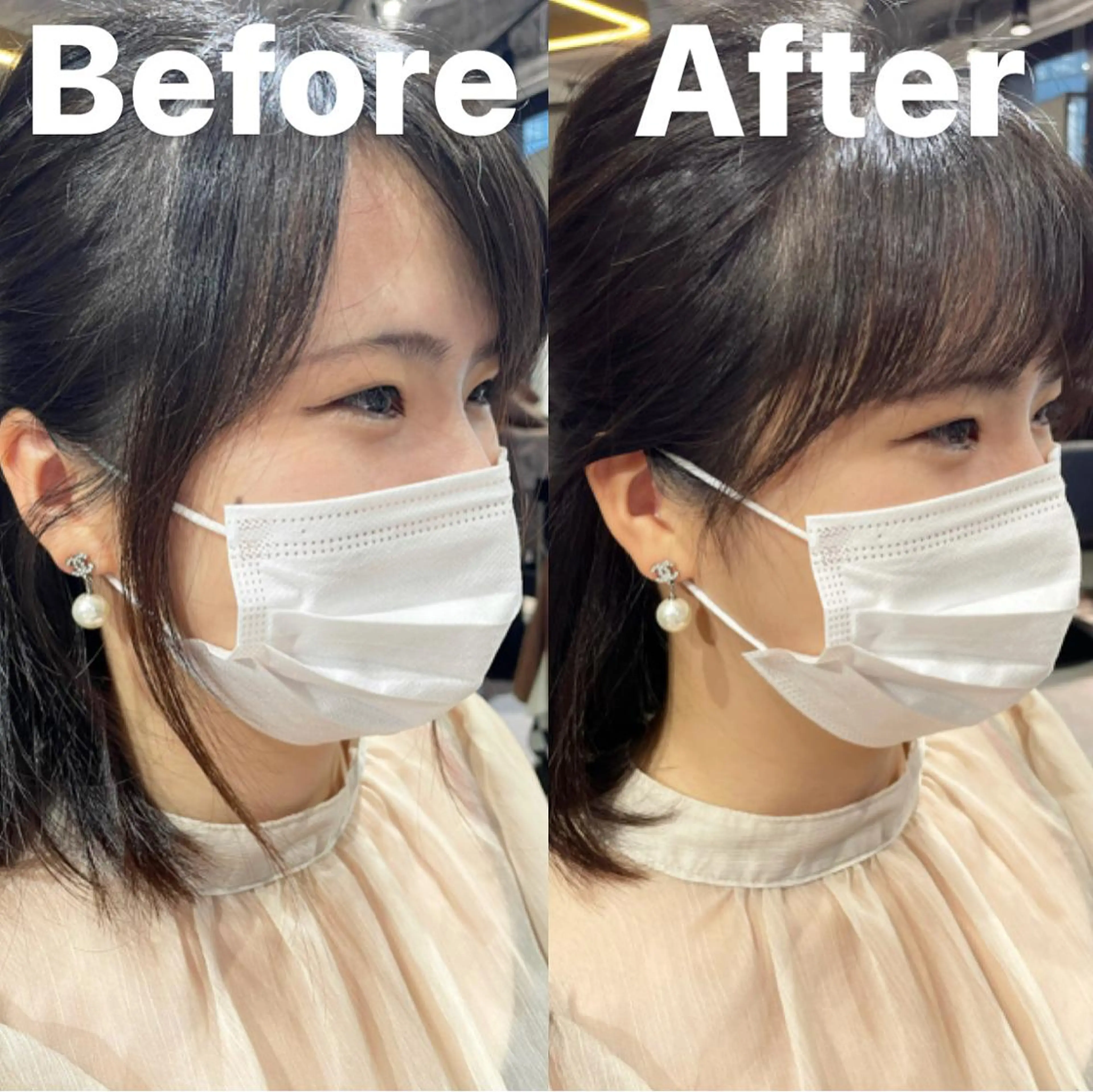 セミロング ショート/脱白髪染め ☆宇﨑悠実のヘアスタイル