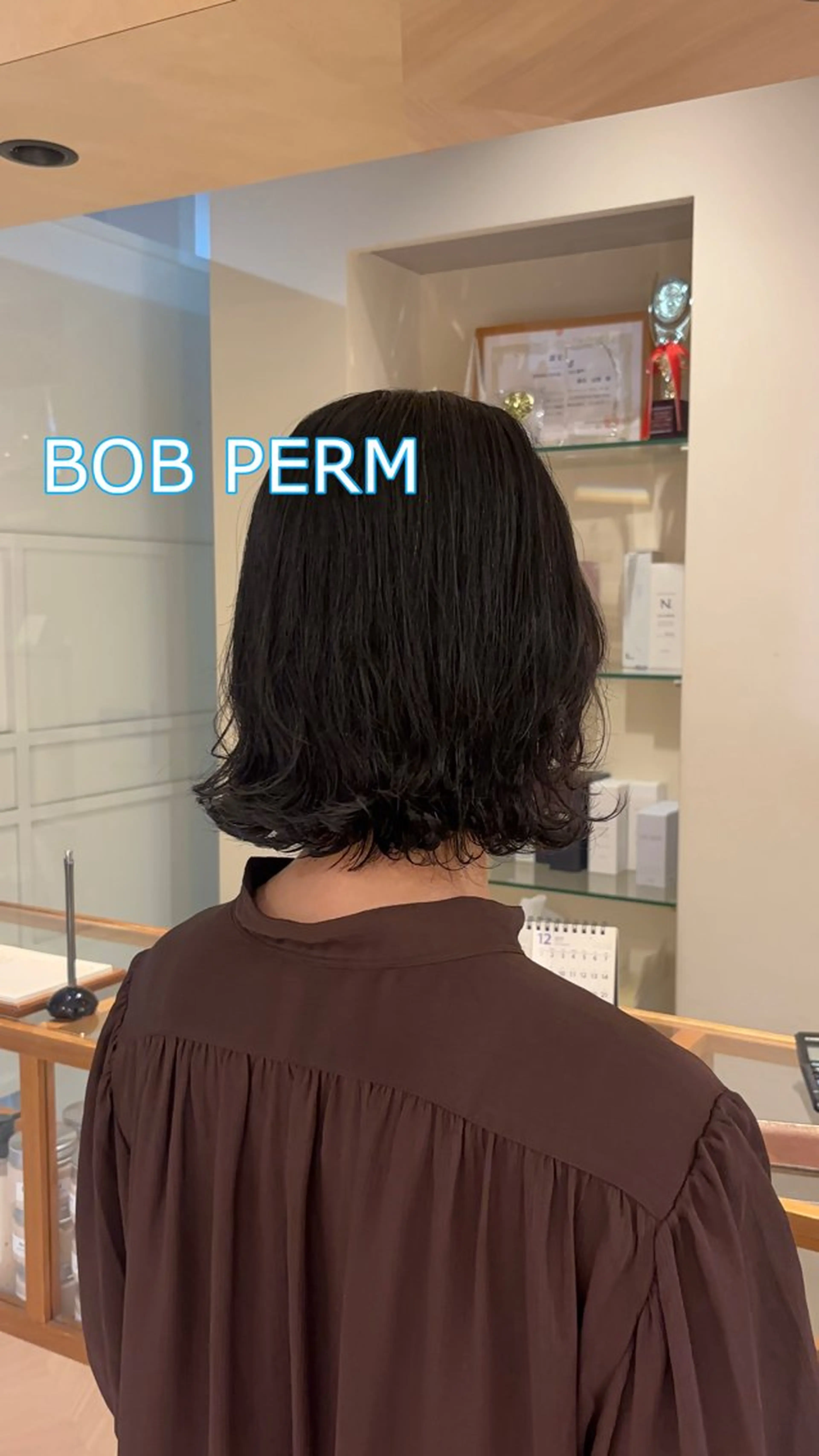 ショート パーマ ボブ 外ハネヘア カット パーマ トリートメント パーマ/髪質改善 【榎本千夏】のヘアスタイル