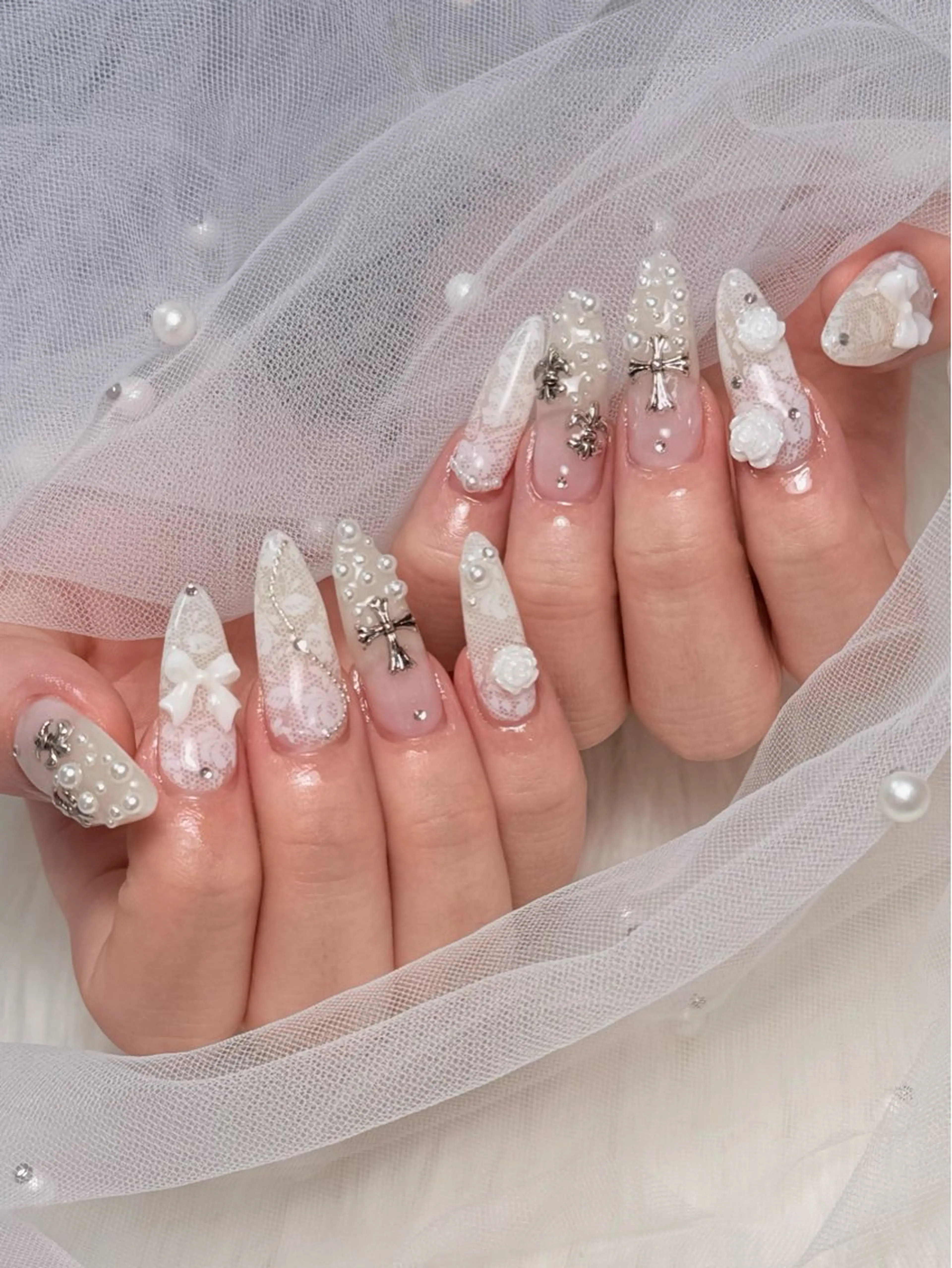 セミロング 韓国風ヘア ハンドネイル 🌹Belle Nail🌹のネイルデザイン