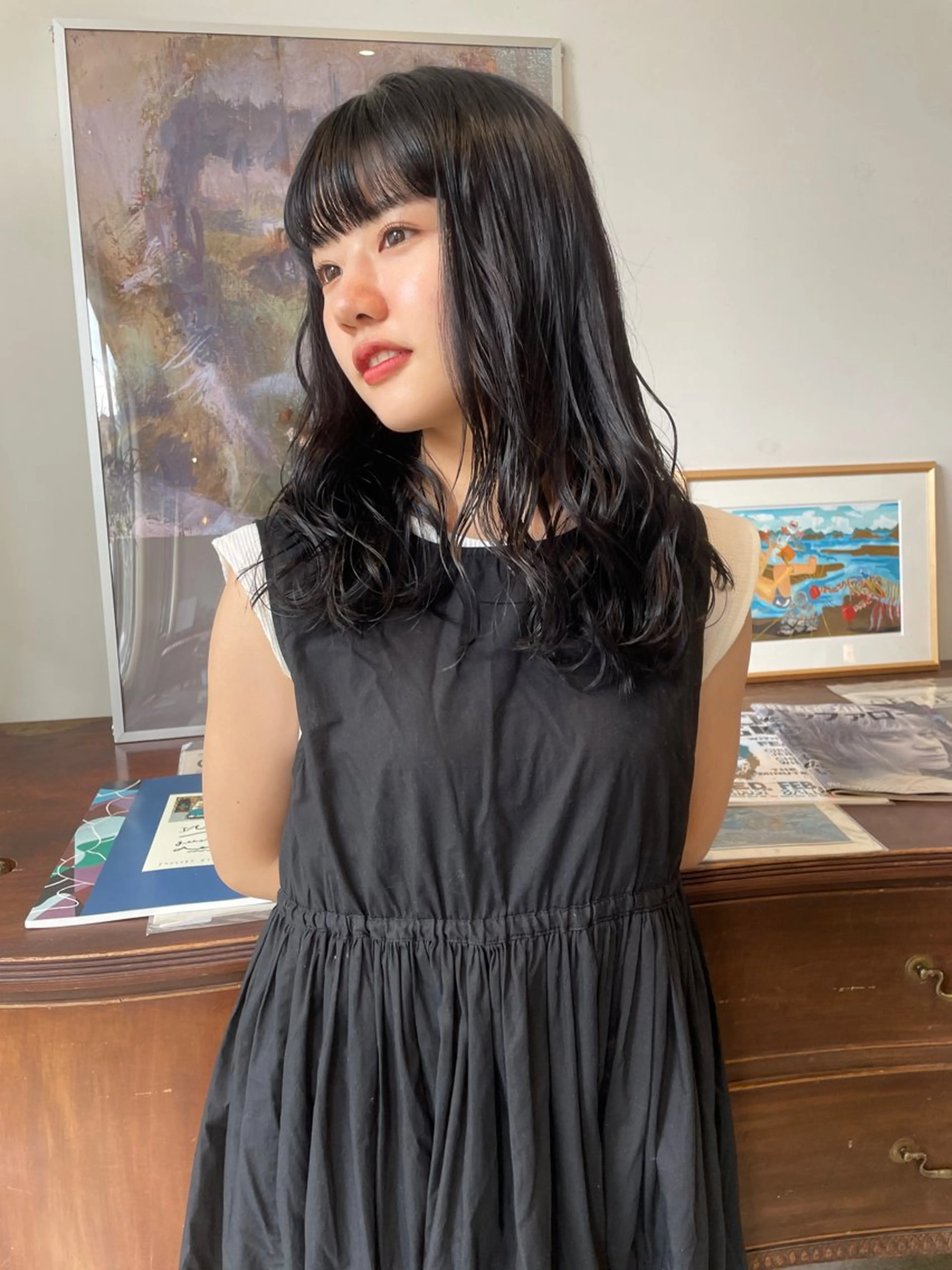 カラー 黒髪 カット ヘアカラー トリートメント 安藤楓華 fuka andoのヘアスタイル